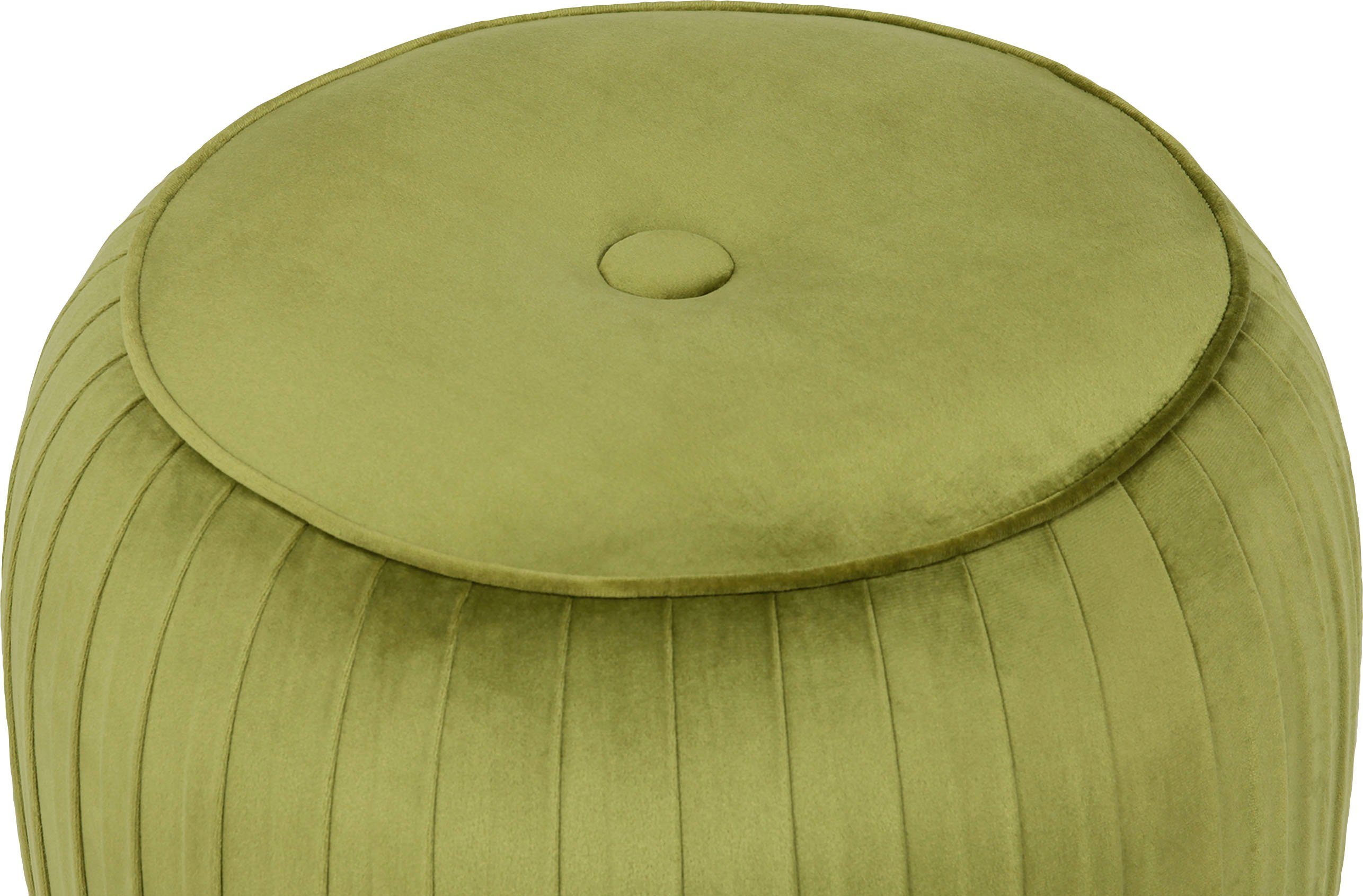 Kayoom Zithocker Kruk Lilje, elegante uitstraling door goudkleurige sokkel, hoogwaardige fluwelen bekleding (1 stuk)