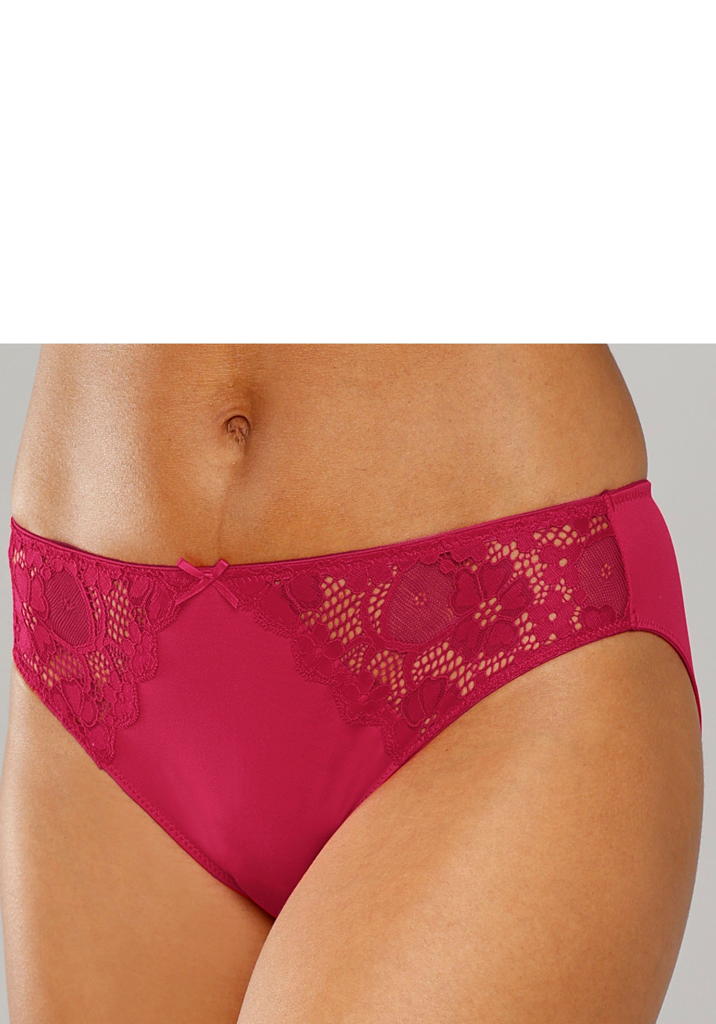 Petite fleur Slip met iets transparante jacquard-kant aan beide kanten opzij (3 stuks)