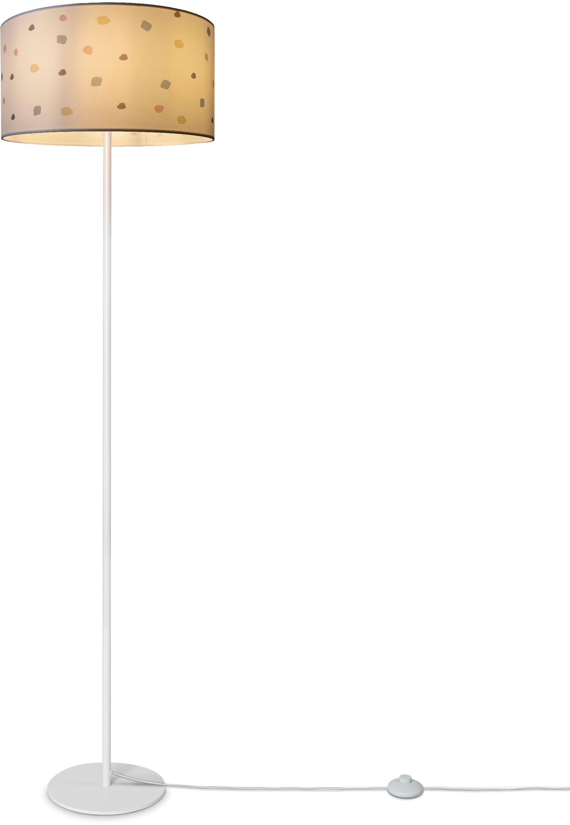 Paco Home Staande lamp Luca Dots Woonkamer stofkap E27 textiel lampenkap rond stippen stof