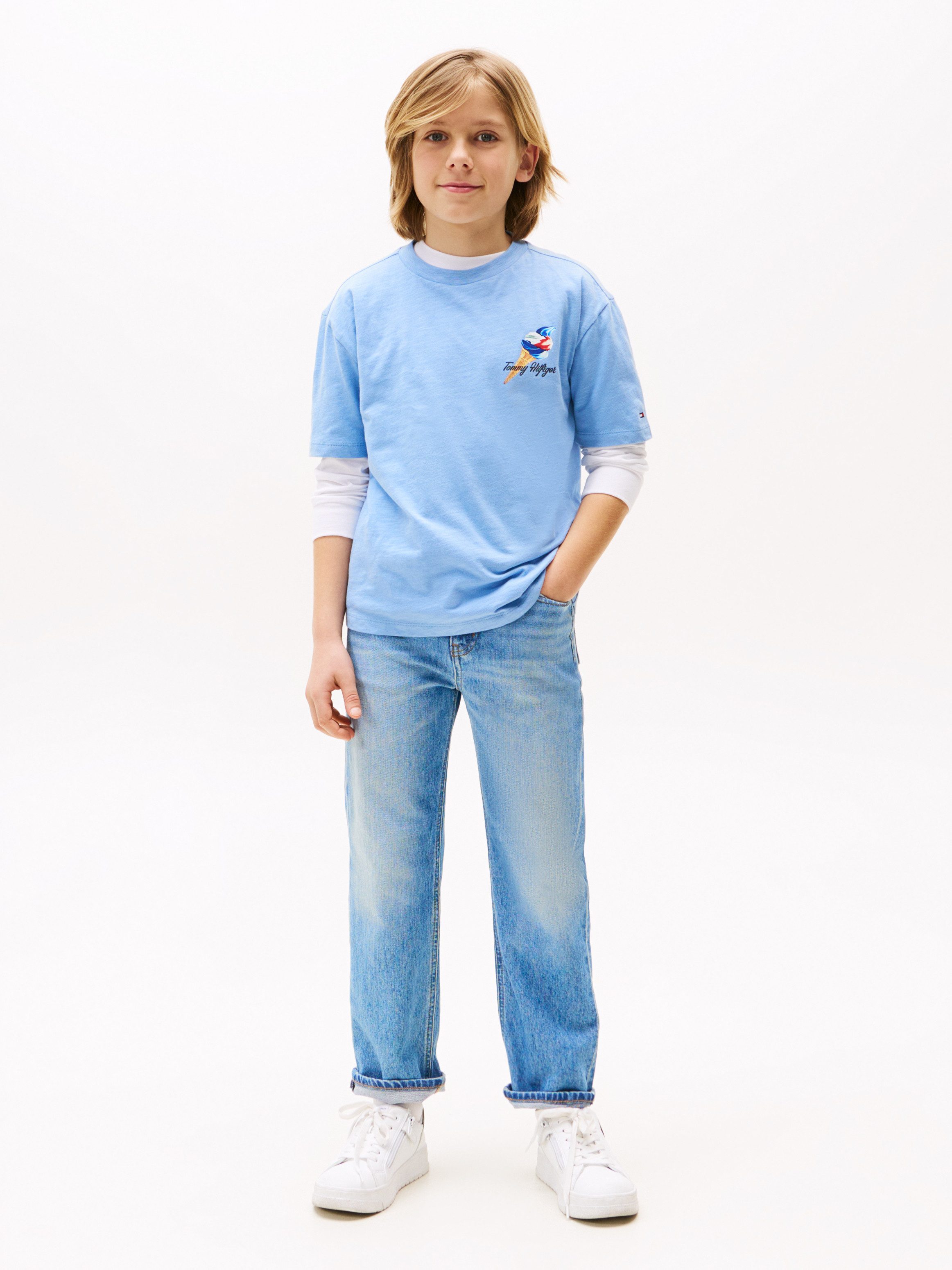 Tommy Hilfiger Stretch jeans SKATER LIGHT WASH DENIM voor kinderen tot 16 jaar, skater-vorm