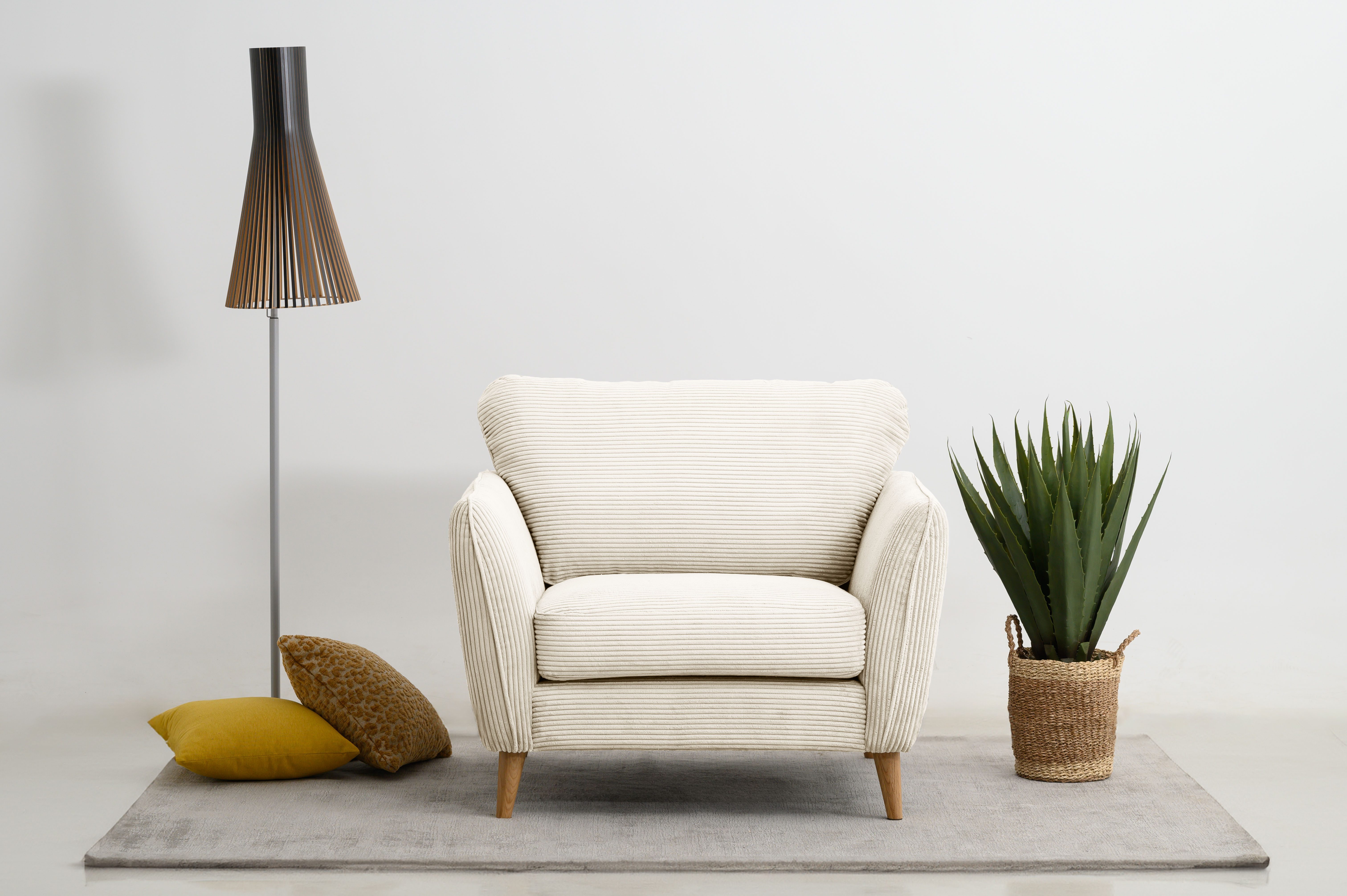 Home affaire Fauteuil Marseille met massief eiken poten, verschillende hoezen en kleuropties fauteuils beige