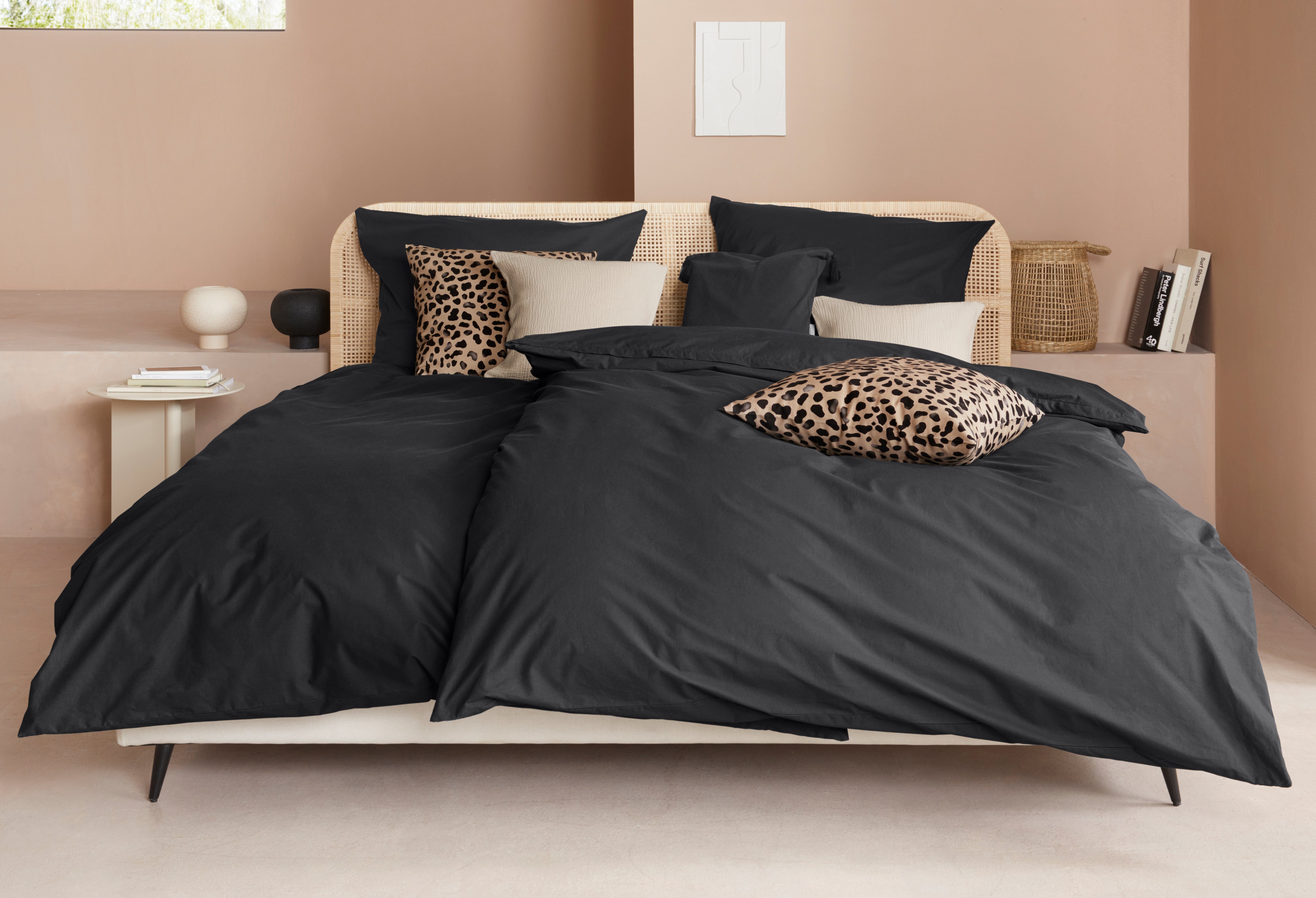LeGer Home by Lena Gercke Beddengoed Anisa in maat 135x200, 155x220 cm of 200x200 Dekbedovertrek van katoen, unikleurige dekbedovertrek met