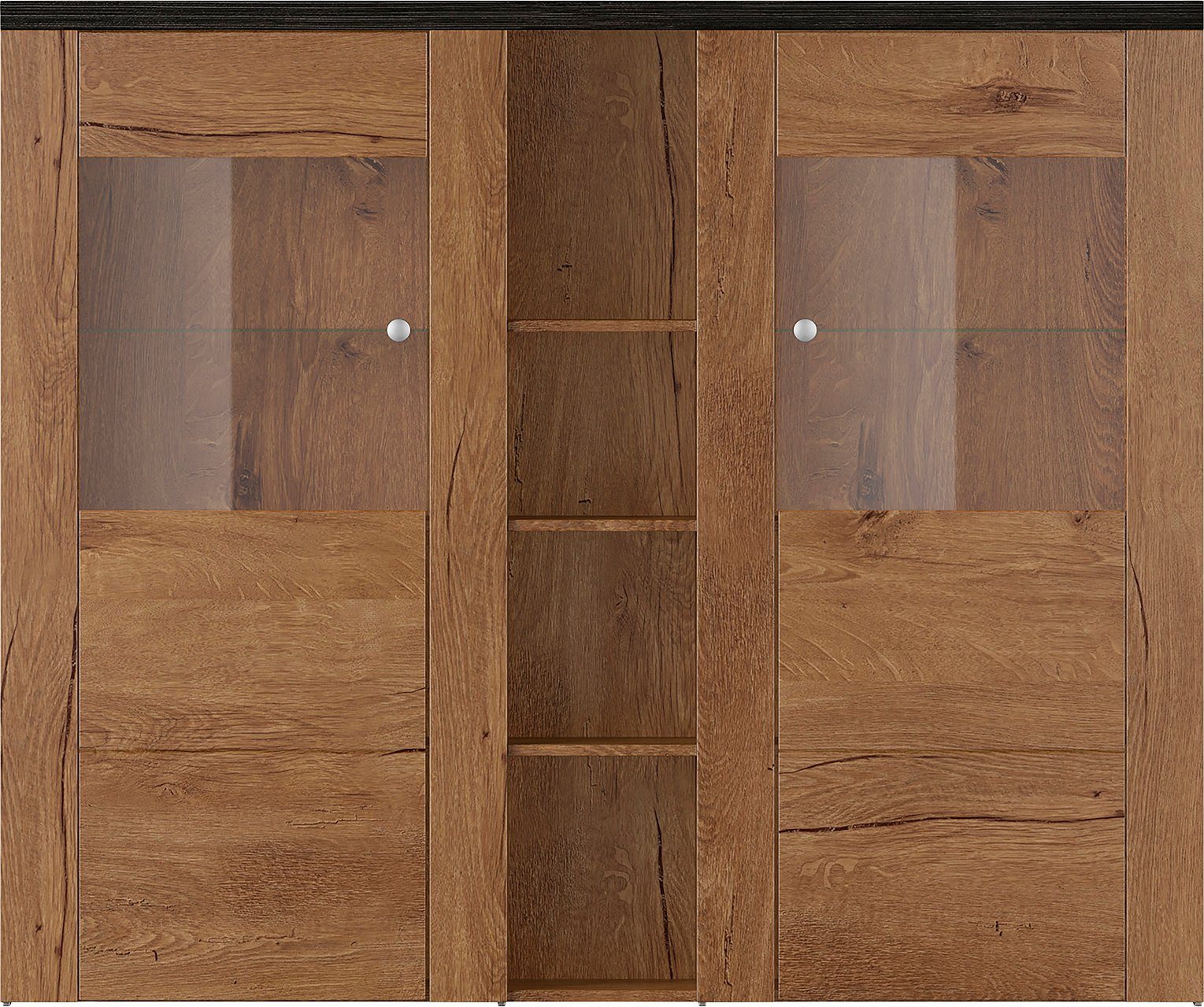 Home affaire Highboard Larona, tijdloze hoge commode met 2 deuren, deurkast, hoogte 129,5 cm,