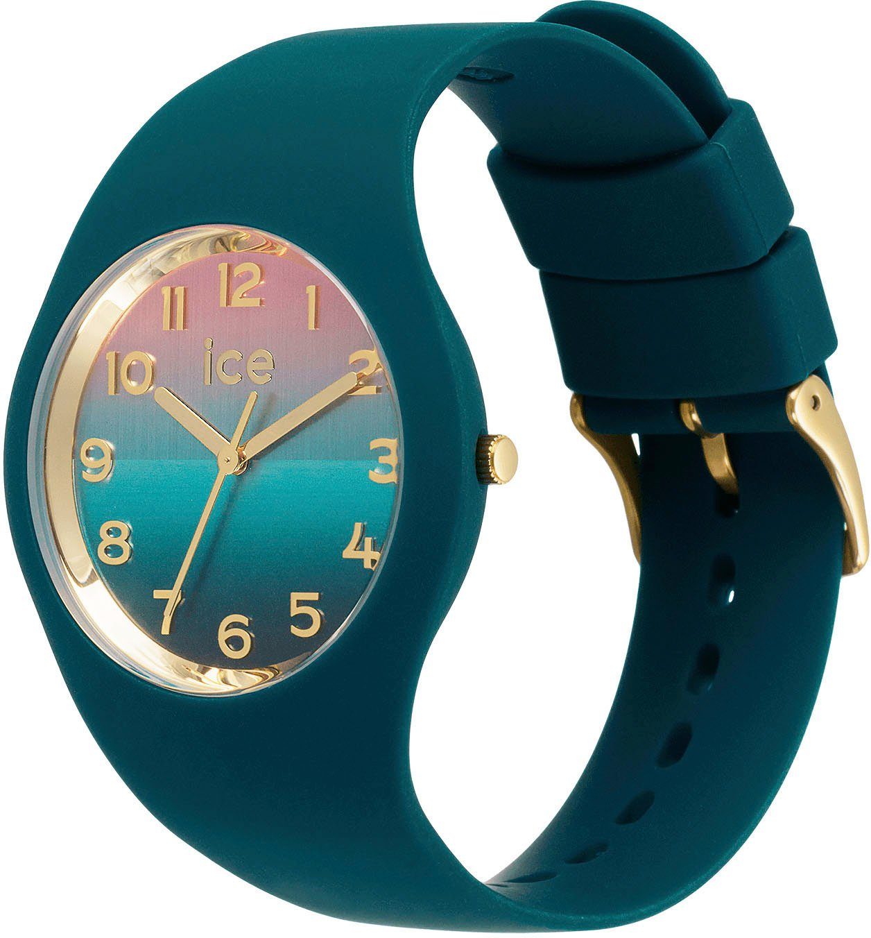 ice-watch Kwartshorloge ICE horizon - Verdigris - Medium - 3H, 021354 Polshorloge, dameshorloge, mineraalglas, analoog, siliconen armband