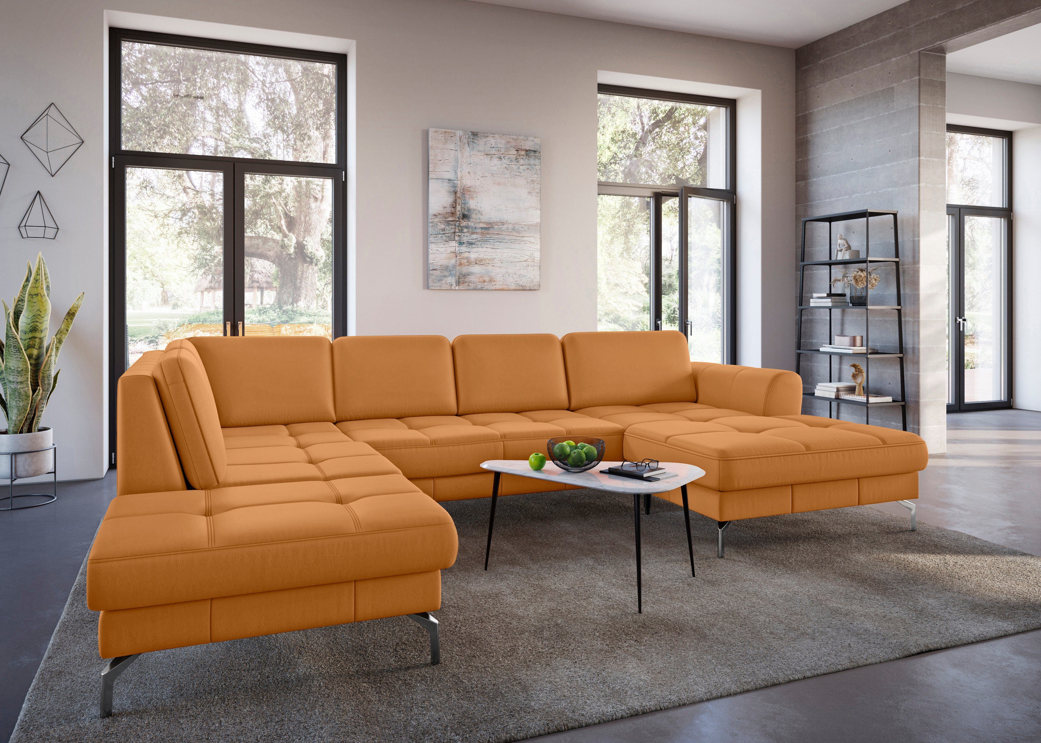 sit&more Zithoek Bendigo U-vorm inclusief zitdiepteverstelling, bodemvrijheid 15 cm, in 2 pootkleuren