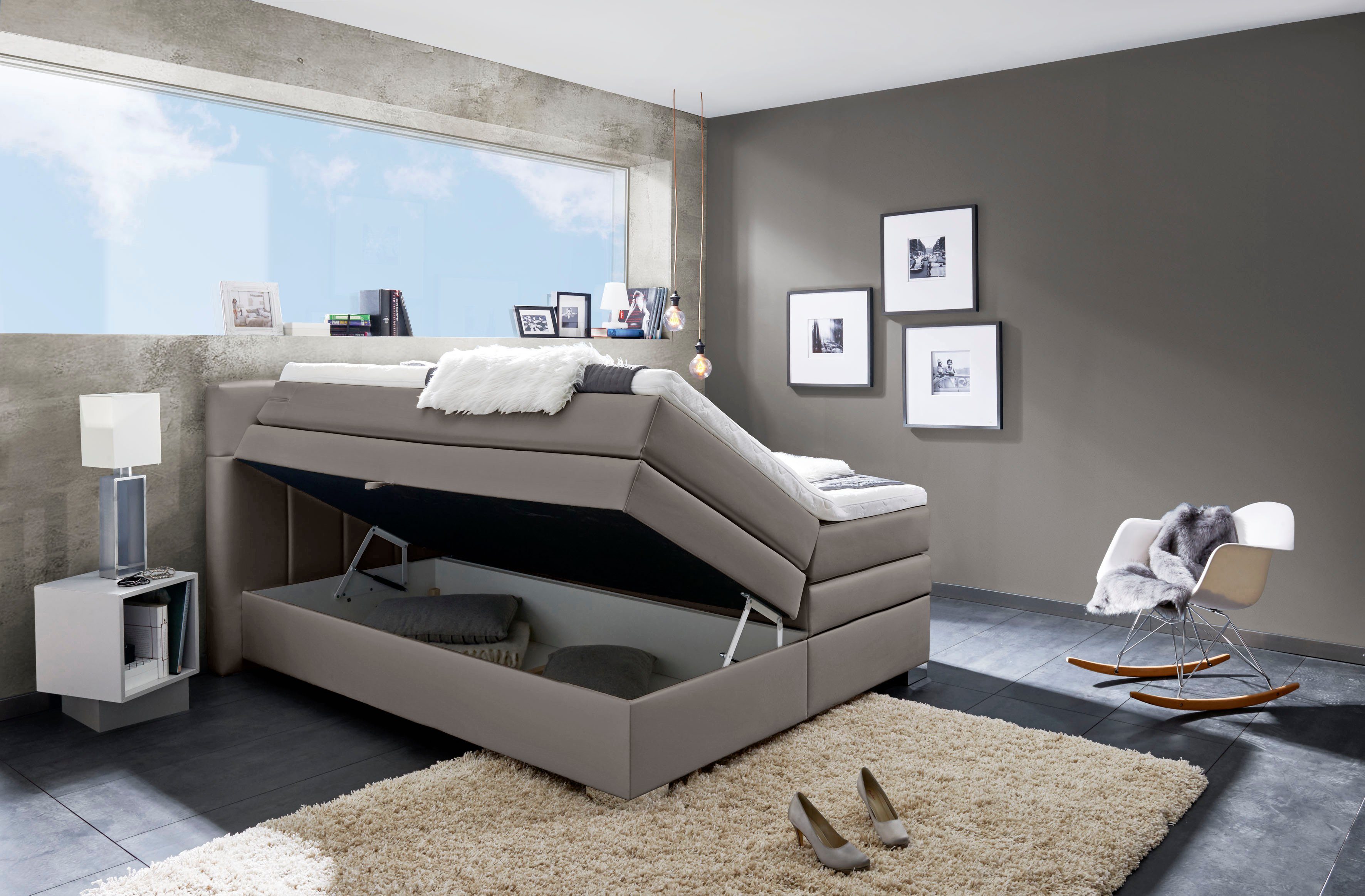 INOSIGN Boxspring Airdrie inclusief bedkist en topper