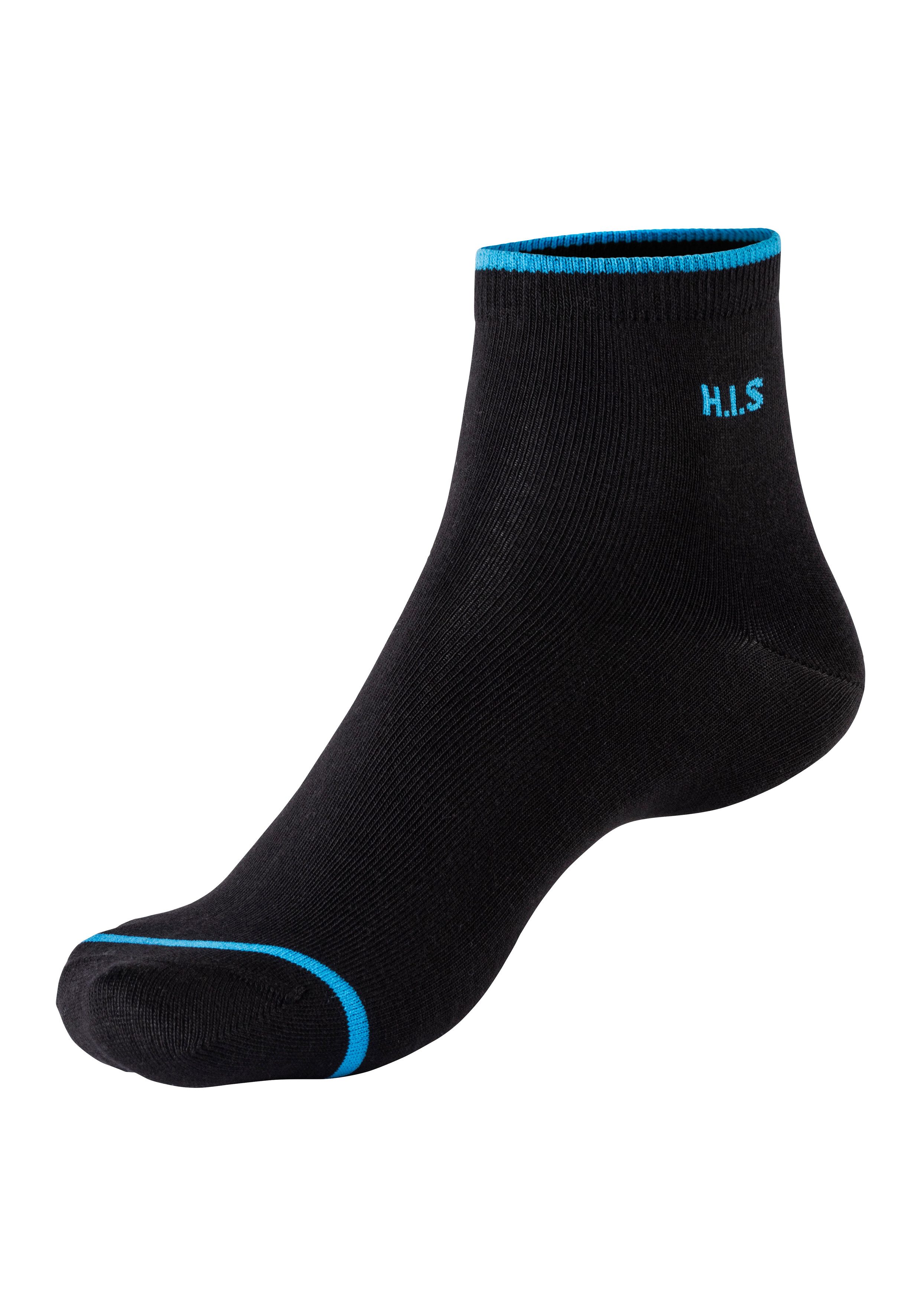 H.I.S Korte sokken met gekleurde boord (set, 7 paar)