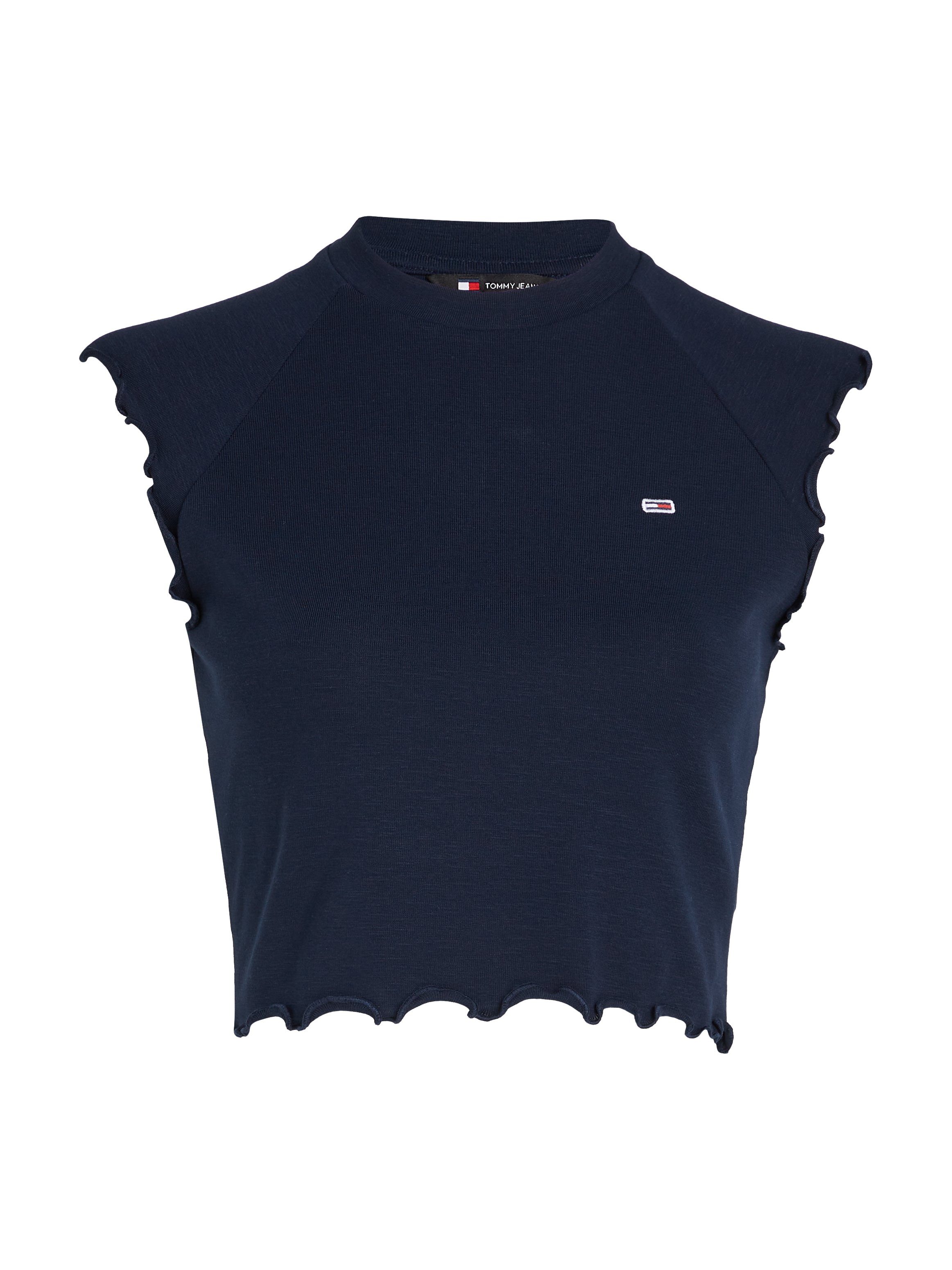 TOMMY JEANS T-shirt TJW SLIM CRP BABYLOCK RIB TEE met geschulpte manchetten & zoom