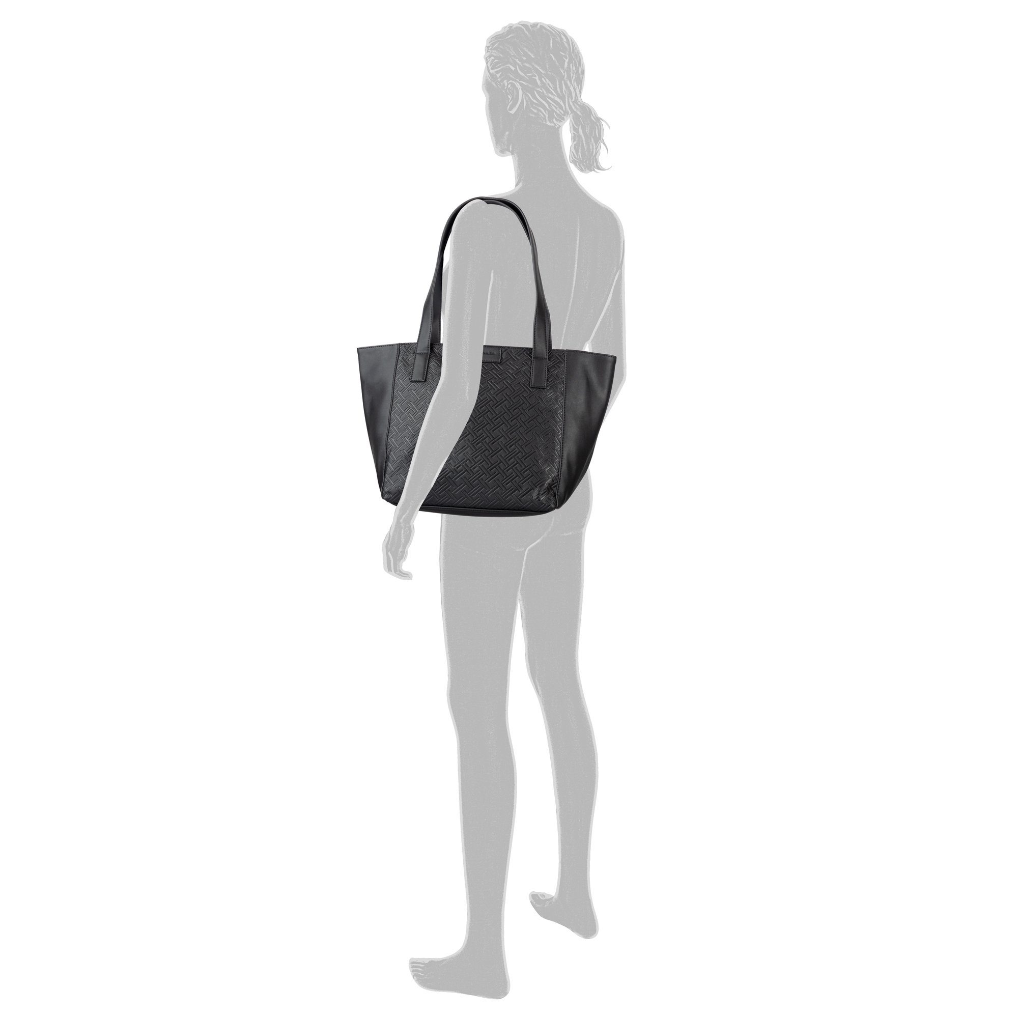 Tom Tailor Shopper Mirenda Grote shopper met allover logoprint en randkleur
