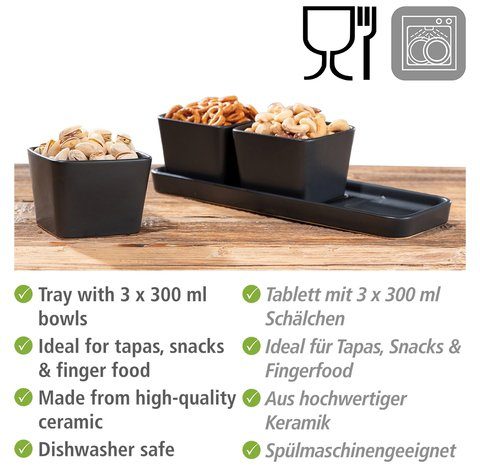 WENKO Dipschaal Snack & dip (set, 3-delig)