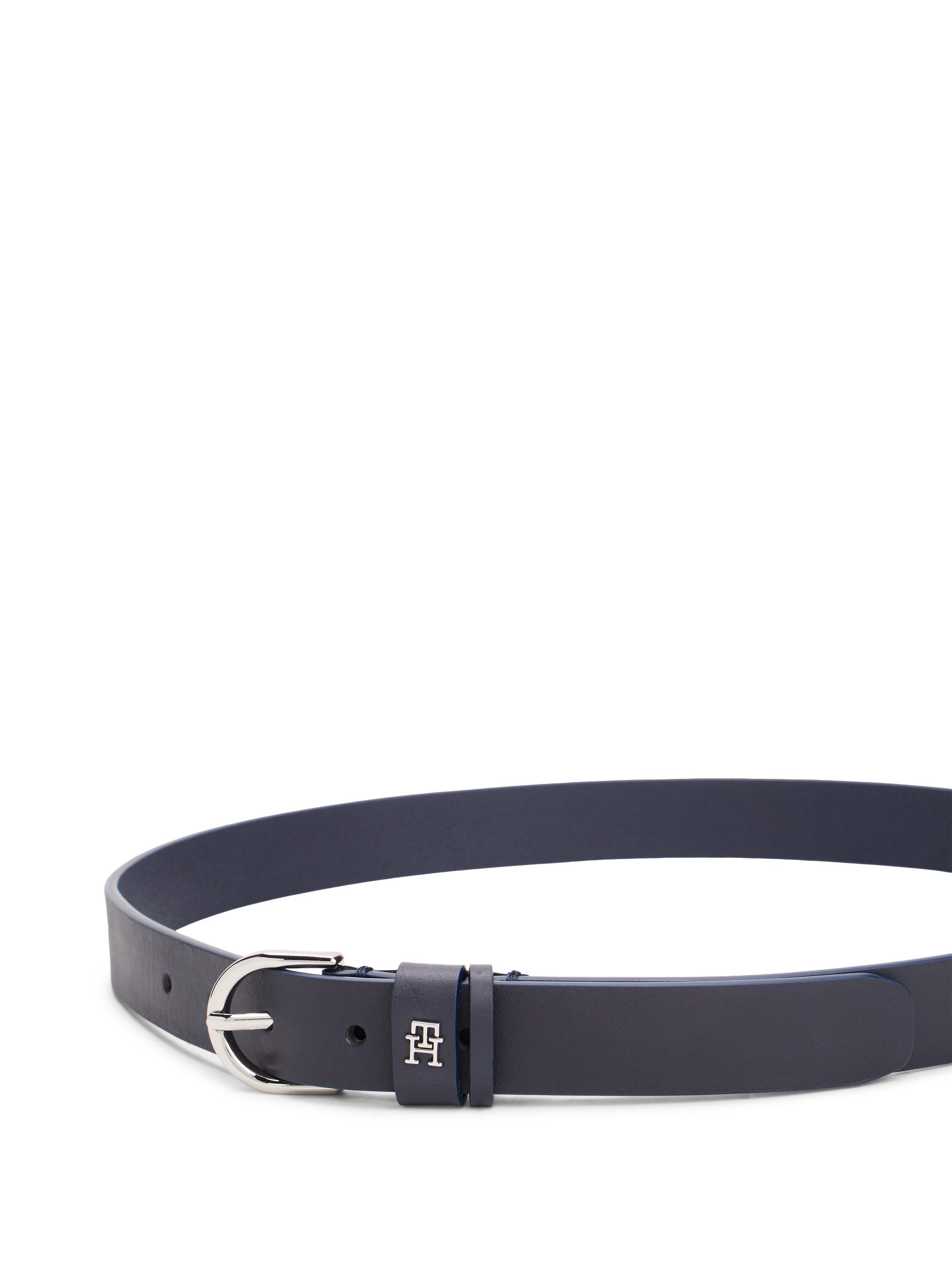 Tommy Hilfiger Leren riem ESSENTIAL EFFORTLESS 2.5 SILVER Eenvoudige doornsluiting, metalen embleem