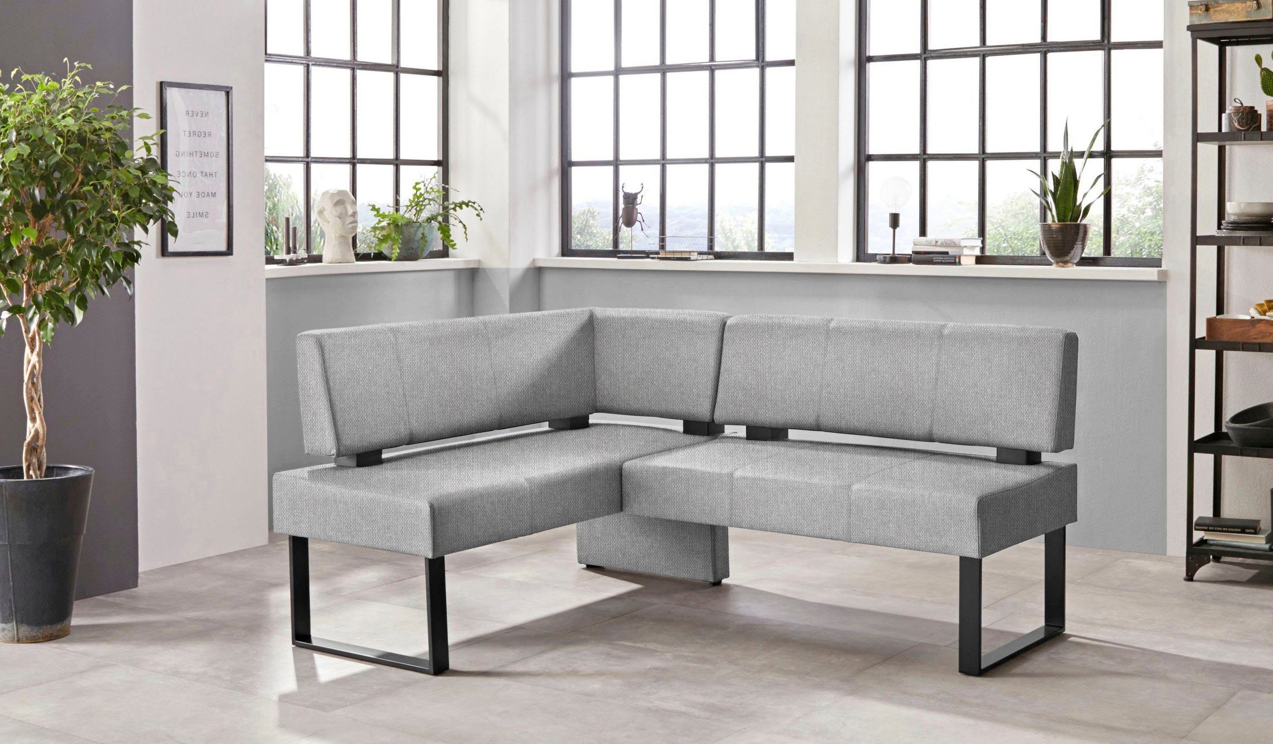 Home affaire Hoekbank Oliver met metalen frame, keukenbank verschillende hoezen cord eetkamerbank ottos choice