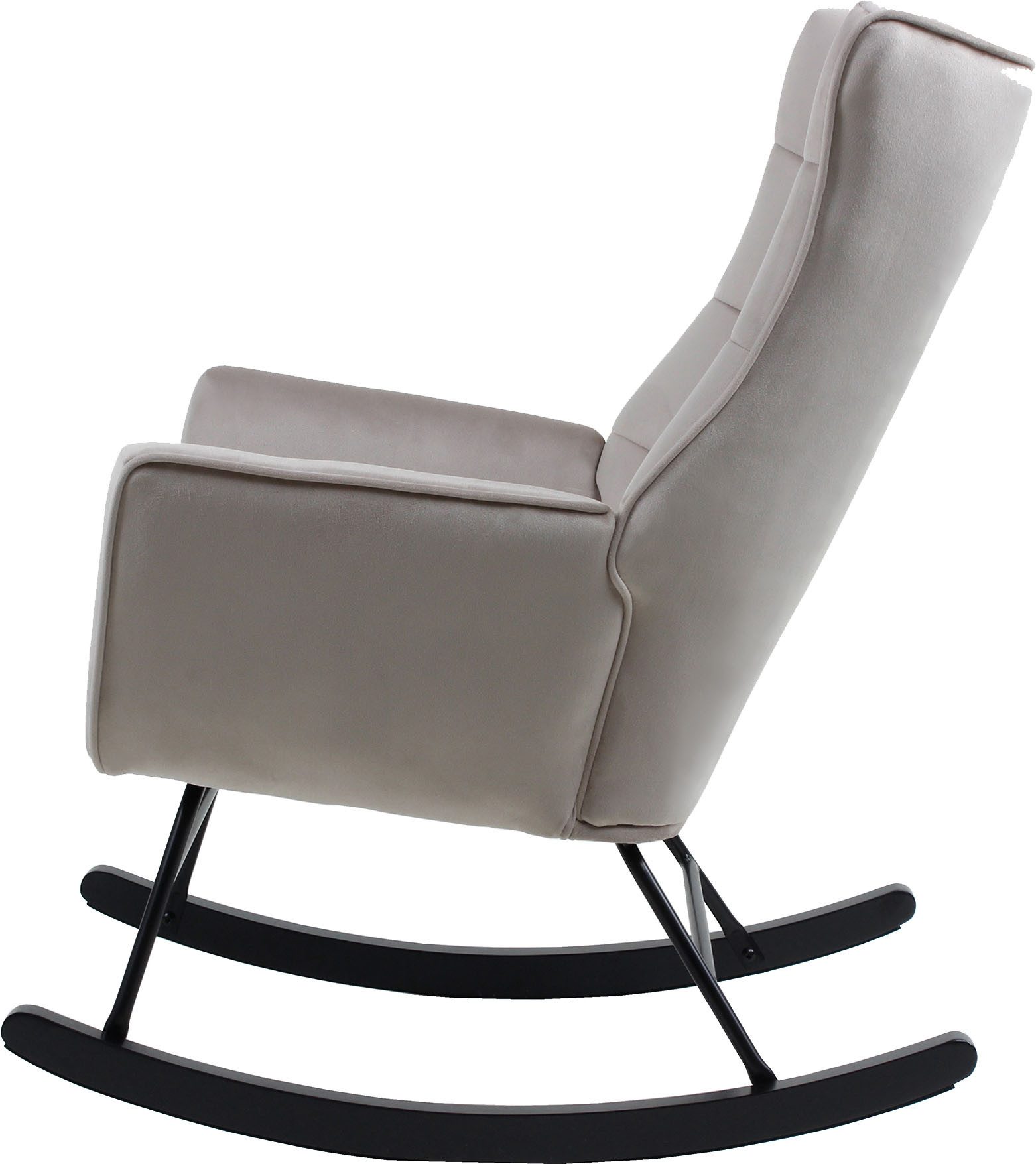 Kayoom Schommelstoel Bryana 125, Relaxstoel om te schommelen, metalen frame met houten slede (1 stuk)