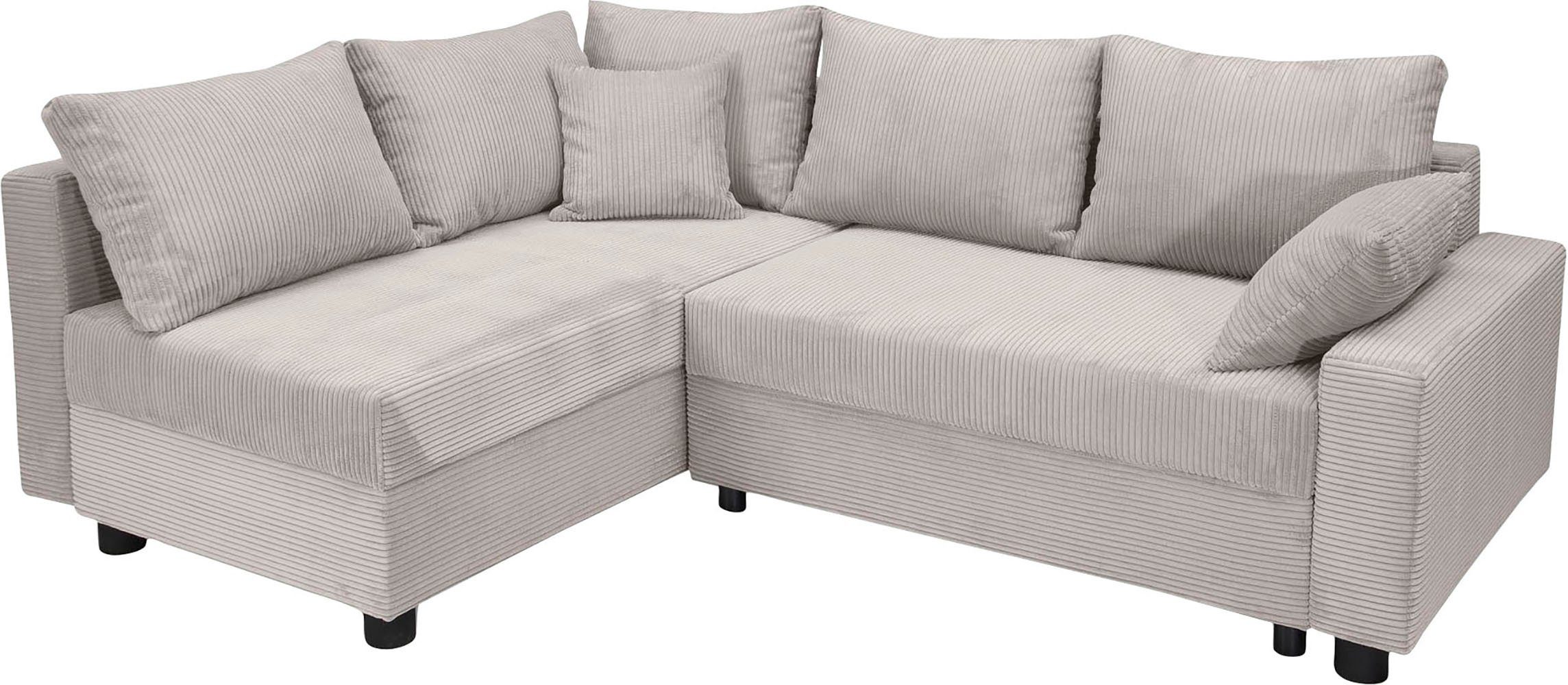 COLLECTION AB Hoekbank Parma L-vorm met slaapfunctie en bedlade, inclusief kussens, bonell-federkern