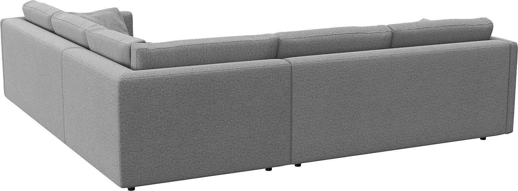 FLEXLUX Hoekbank Lovane gelijkzijdig, comfortabel en comfortabel Zacht en zeer comfortabel, grote zitdiepte op koudschuim, inclusief sierkussen