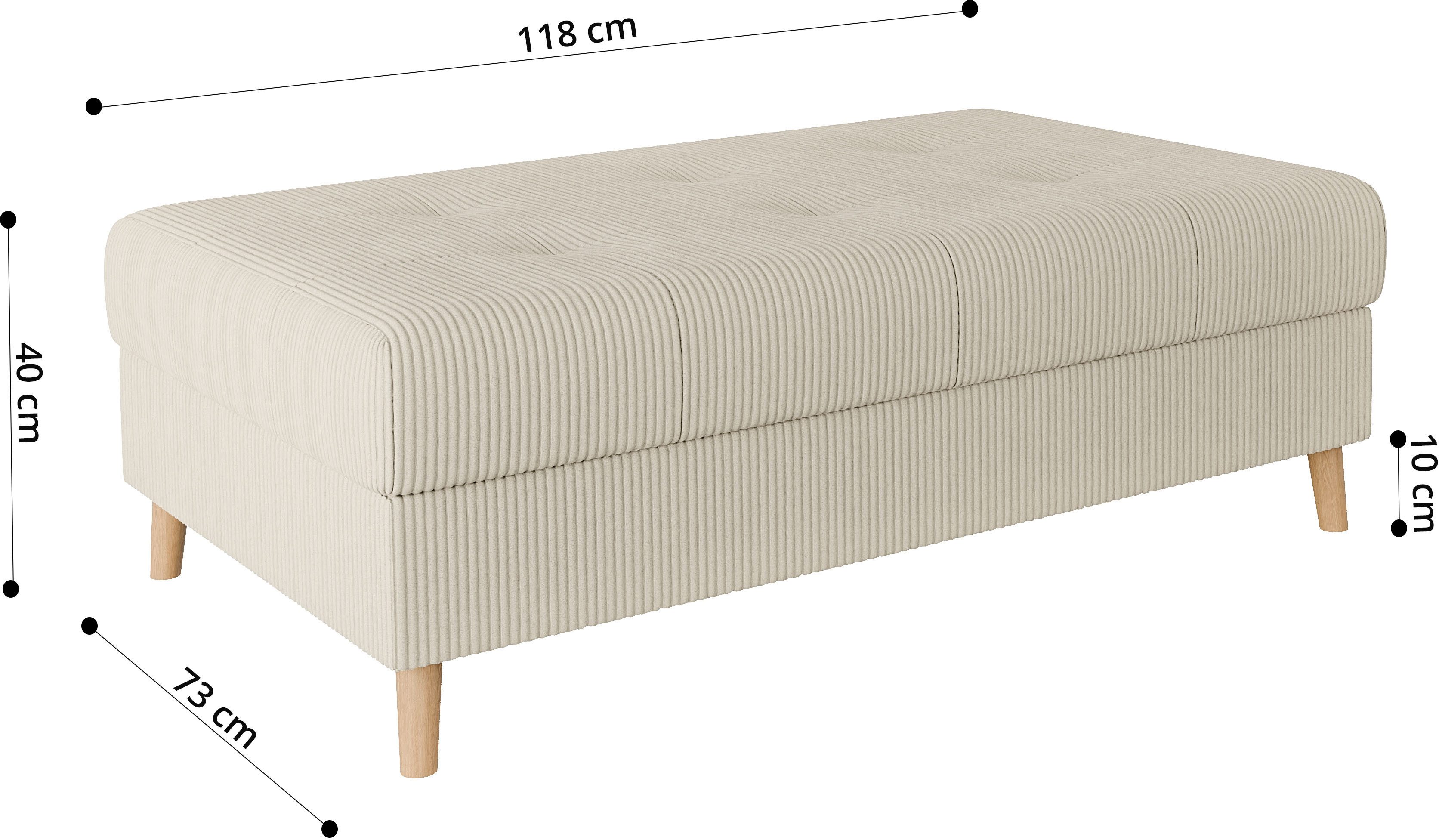 Home affaire Hocker CHARRE XXL, stiksel in het zitgedeelte, afmetingen: B/D/H: 118/73/40 cm