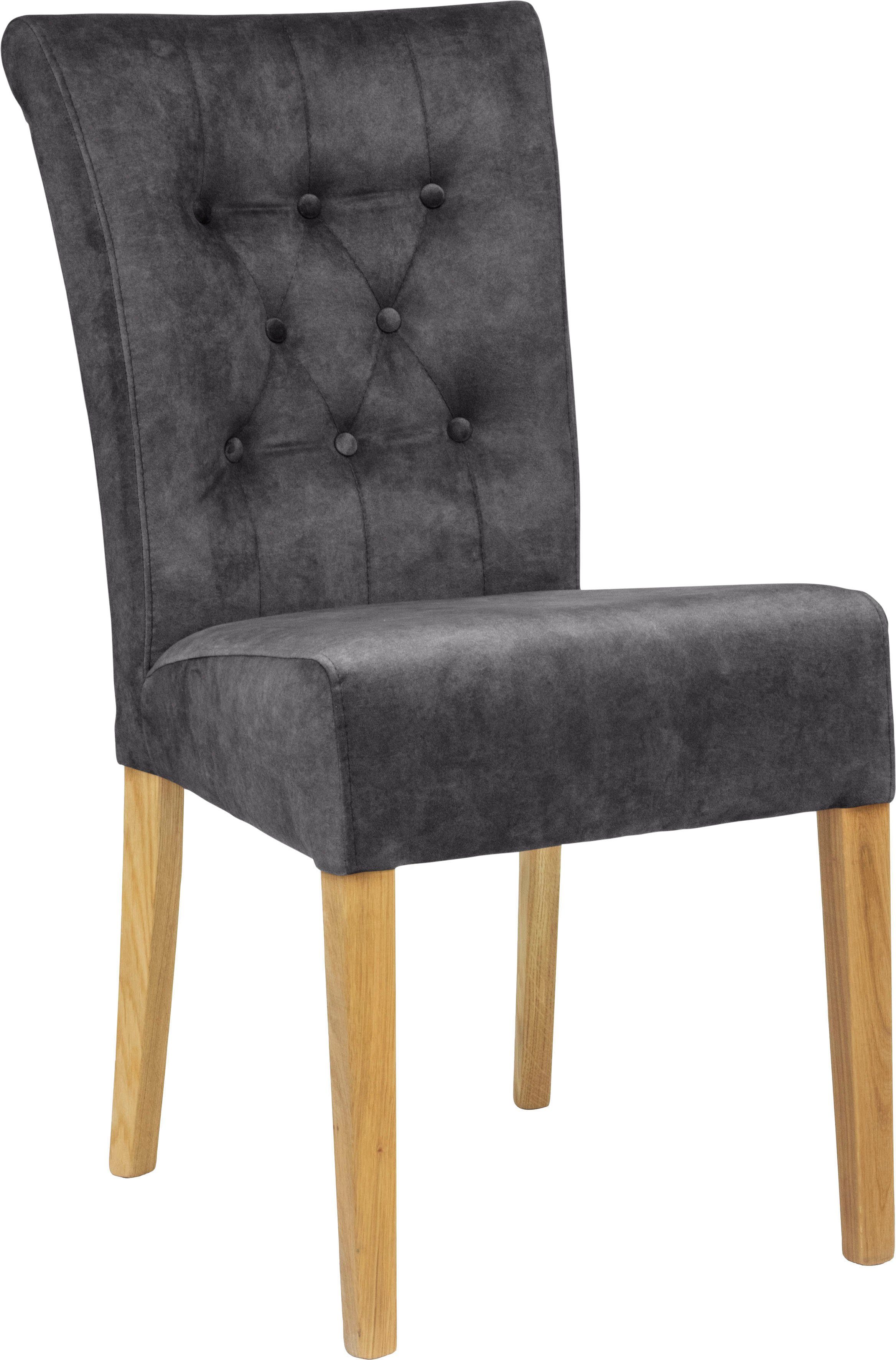 Home affaire Stoel Queen Eetkamerstoel met capitonnage, set van 2, 4 of 6