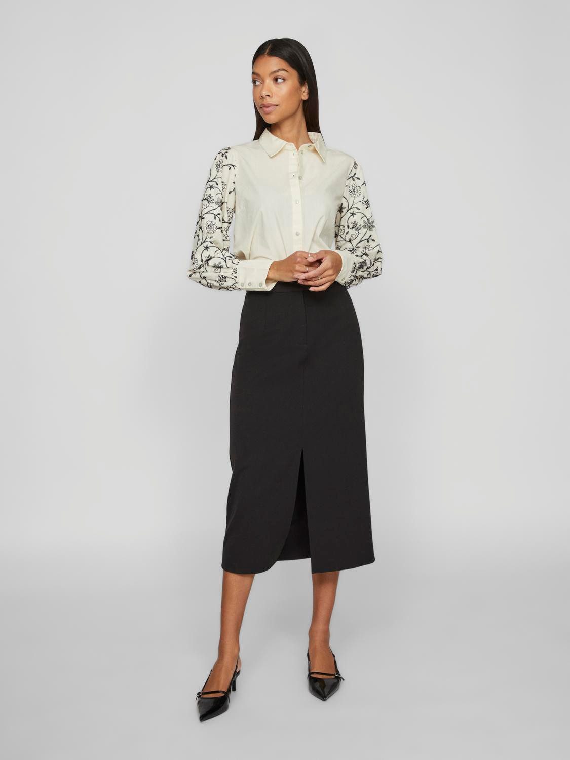 Vila Maxirok VIVARONE HW LONG SKIRT - NOOS