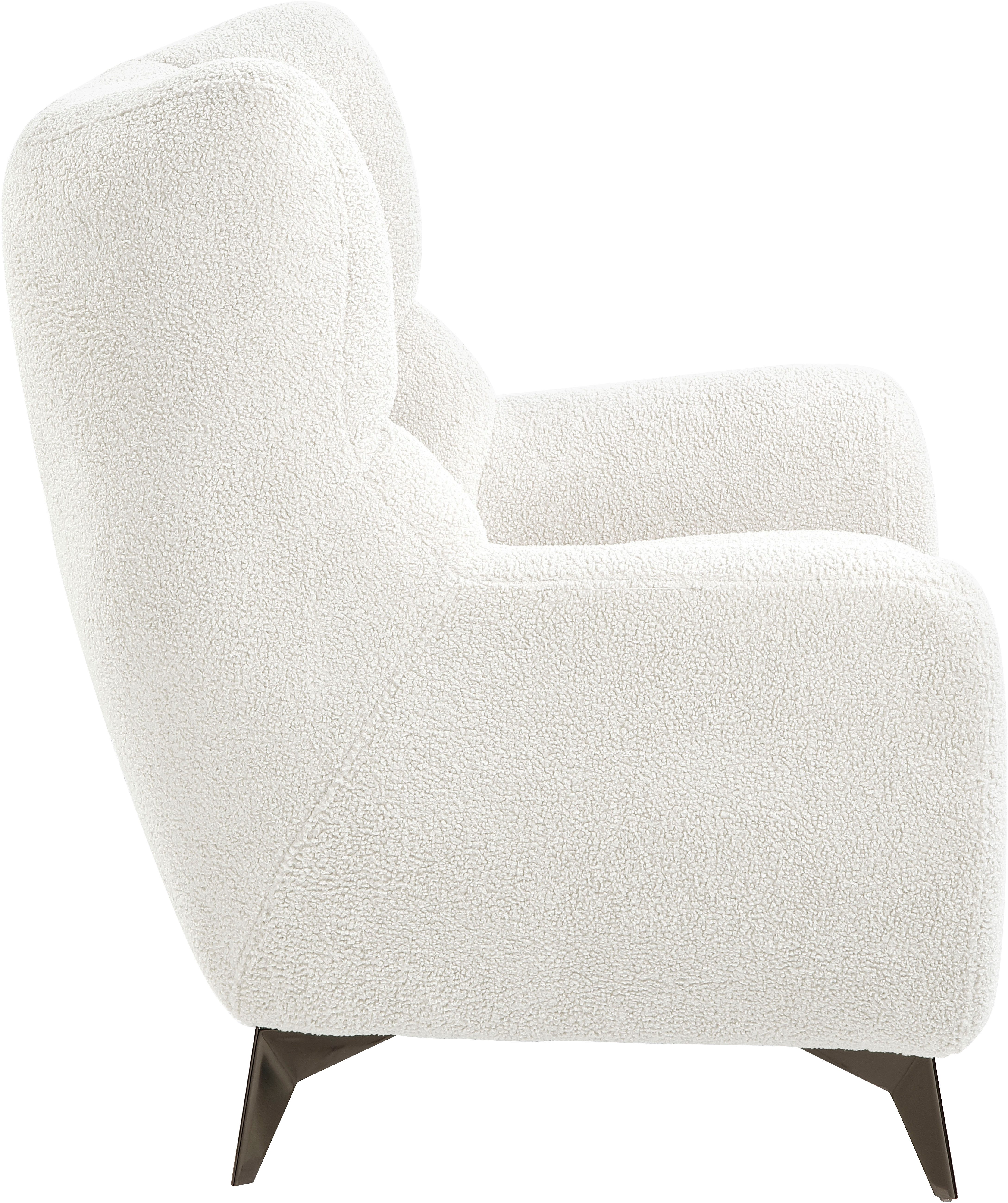 ATLANTIC home collection Fauteuil Shawn met binnenvering, trendy bekleding met teddy-look