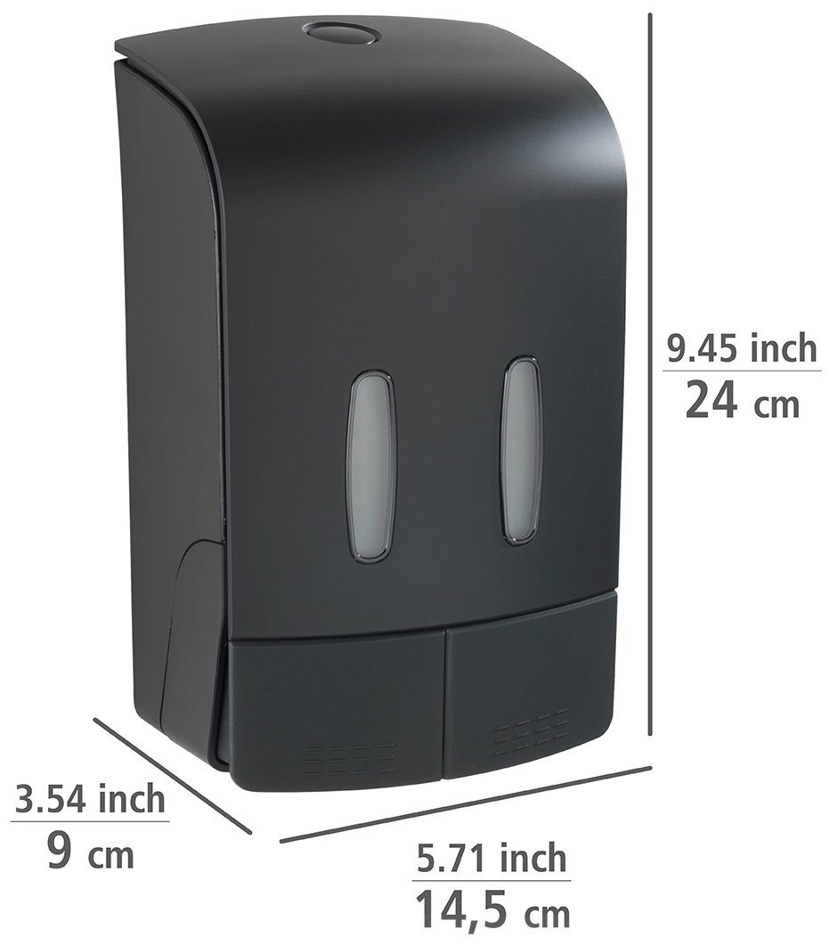 WENKO Desinfectiemiddel-dispenser Tartas 2-kamer desinfectiemiddel- en zeepdispenser, capaciteit elk: 480 ml