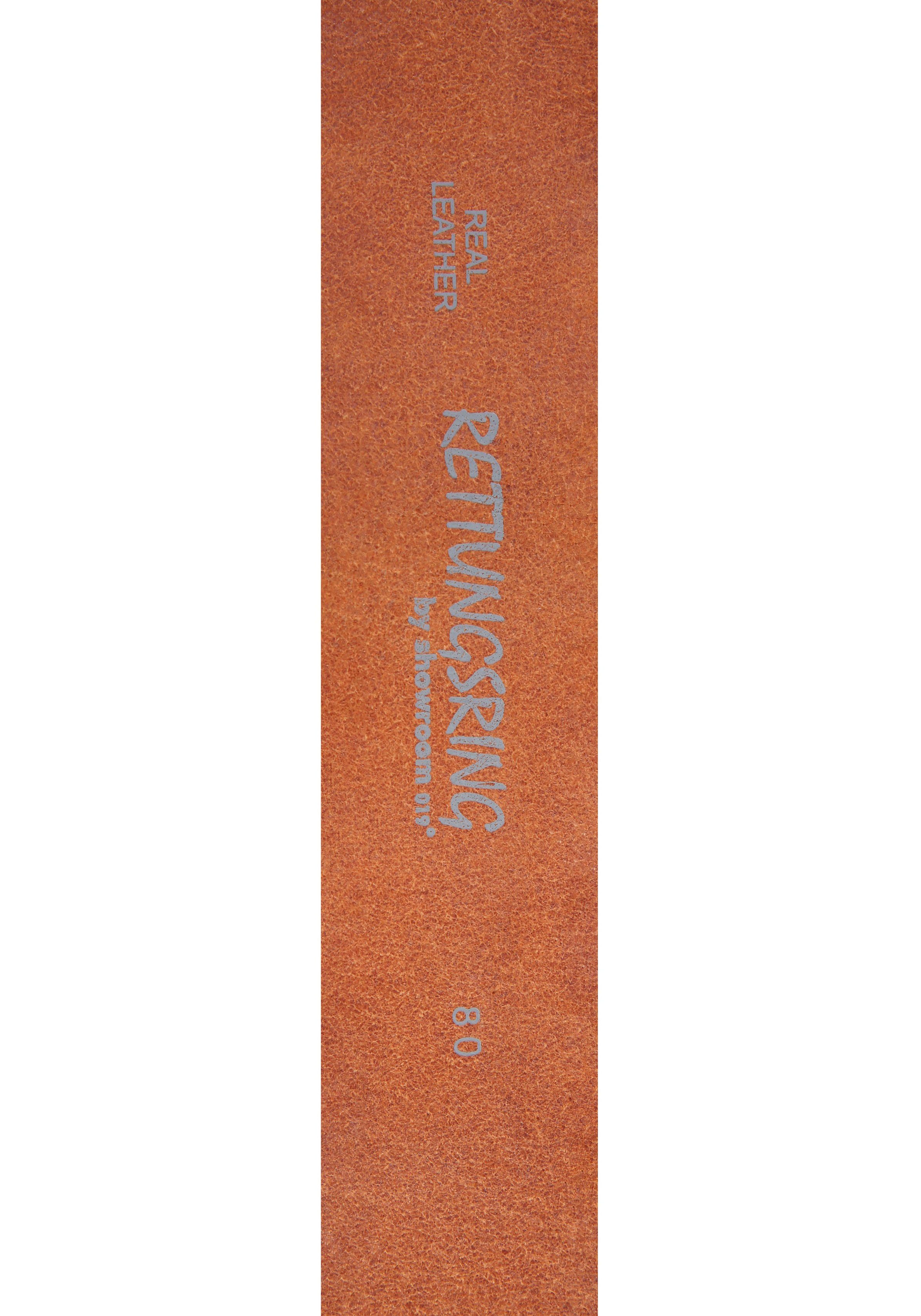 RETTUNGSRING by showroom 019° Leren riem met verwisselbare sluiting "rechthoek ingekaderd zilverkleur"