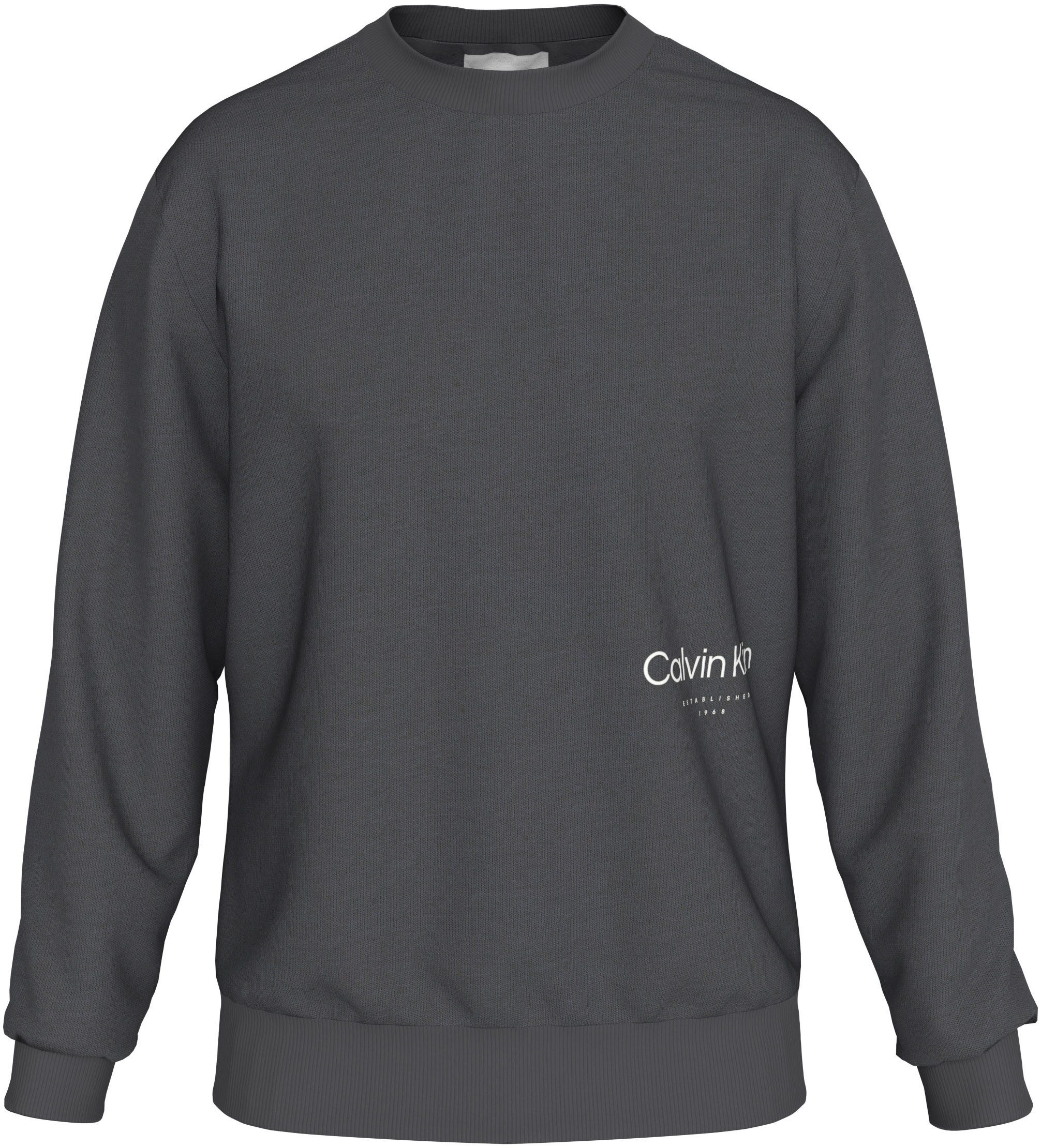 Calvin Klein Sweatshirt BT_OFF PLACEMENT LOGO SWEATSHIRT in grote maten met logo-opschrift