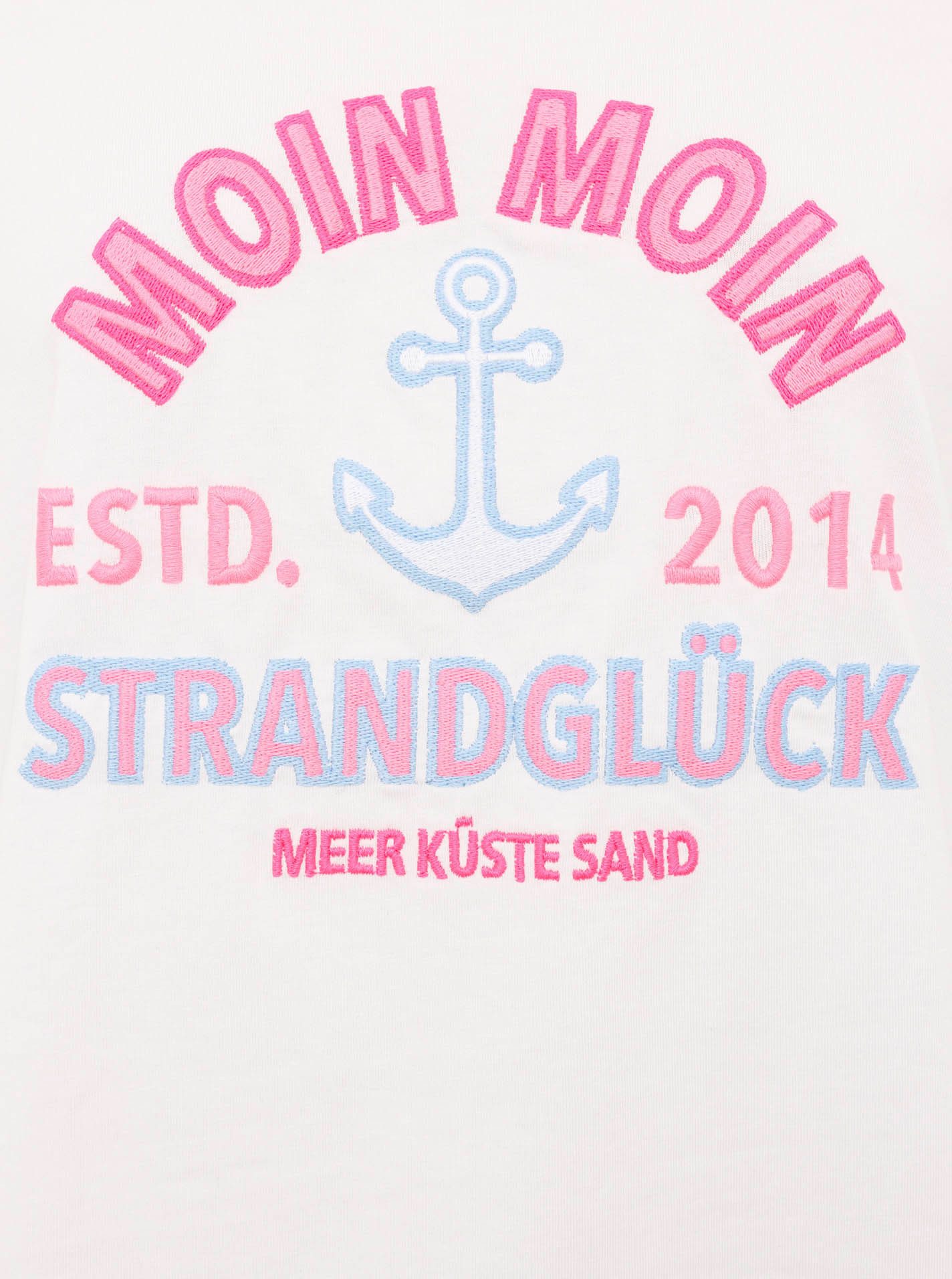 Zwillingsherz T-shirt Moin Moin met maritieme borduursel