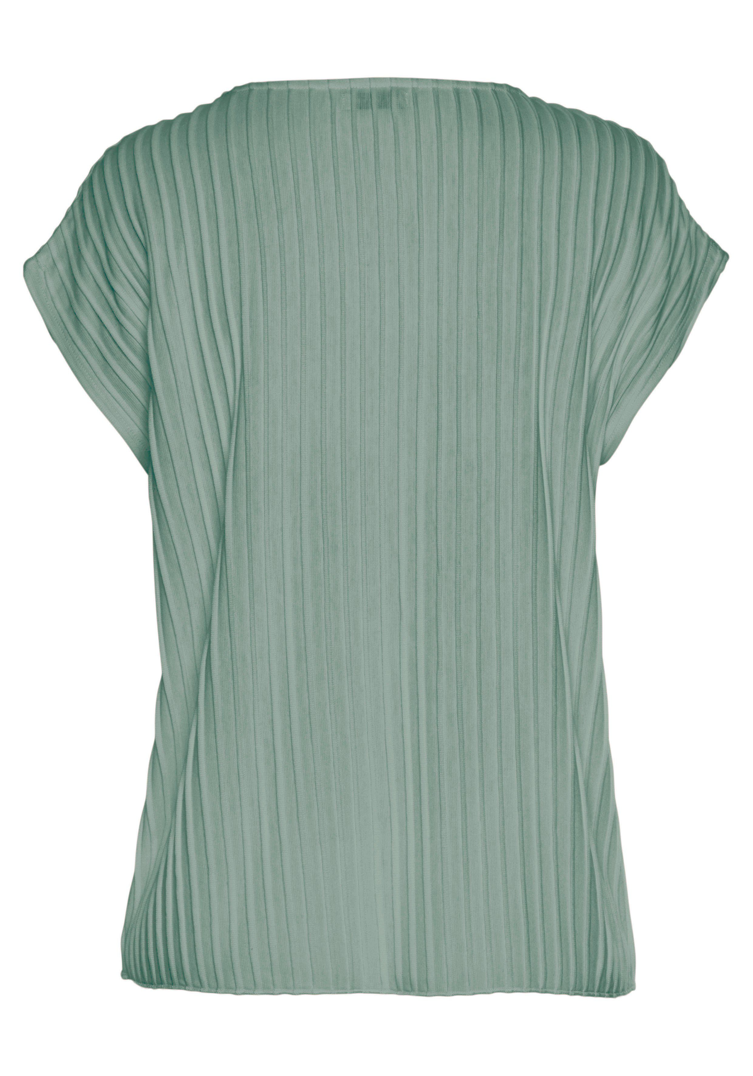 Lascana Shirt met korte mouwen met biesstructuur kreukvrij t-shirt van moderne structuurstof