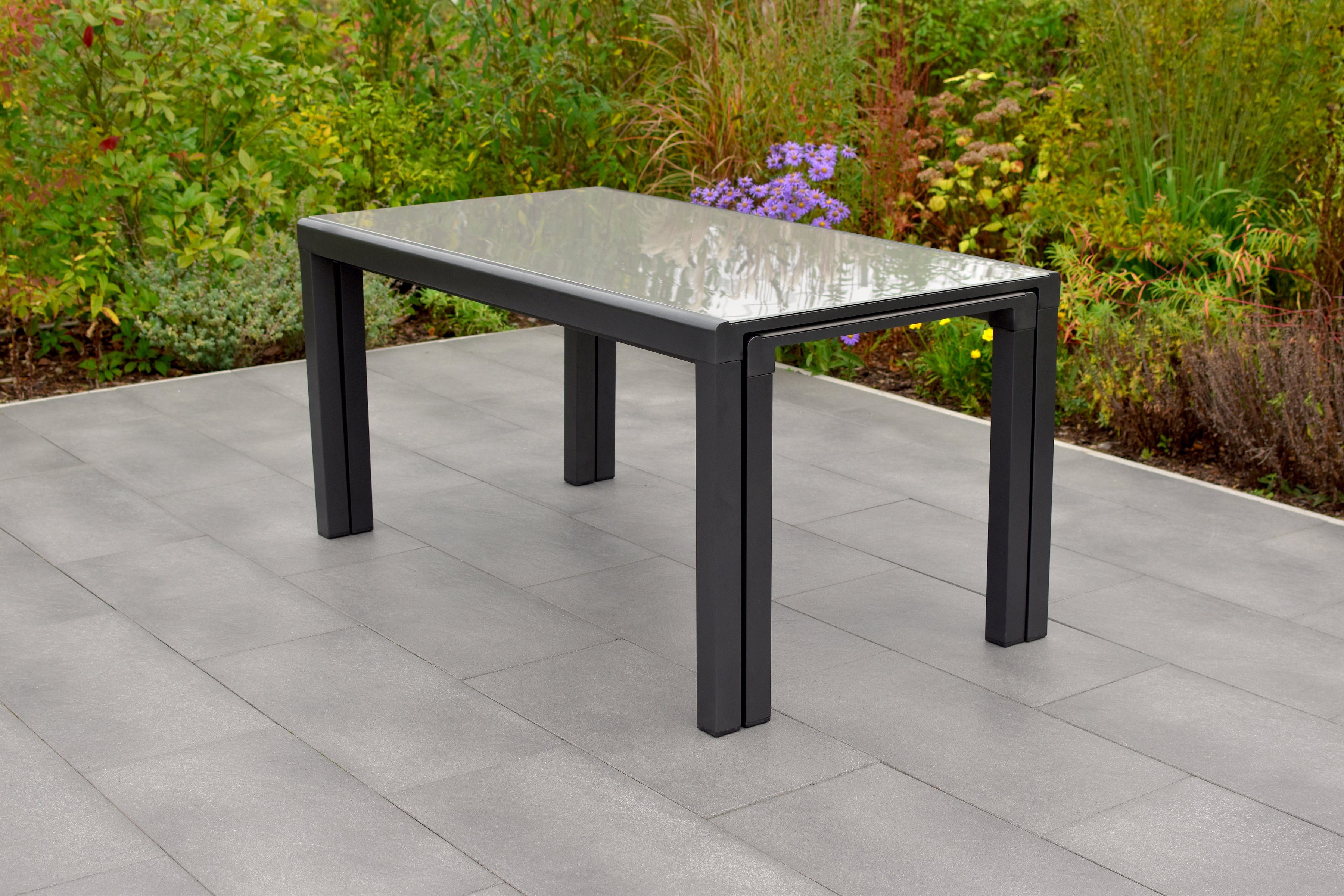 MERXX Tuintafel Flex uitschuifbare tafel uitbreidbaar, bxd: ca. 89/75 x 160/320 cm, kan ook afzonderlijk worden gebruikt