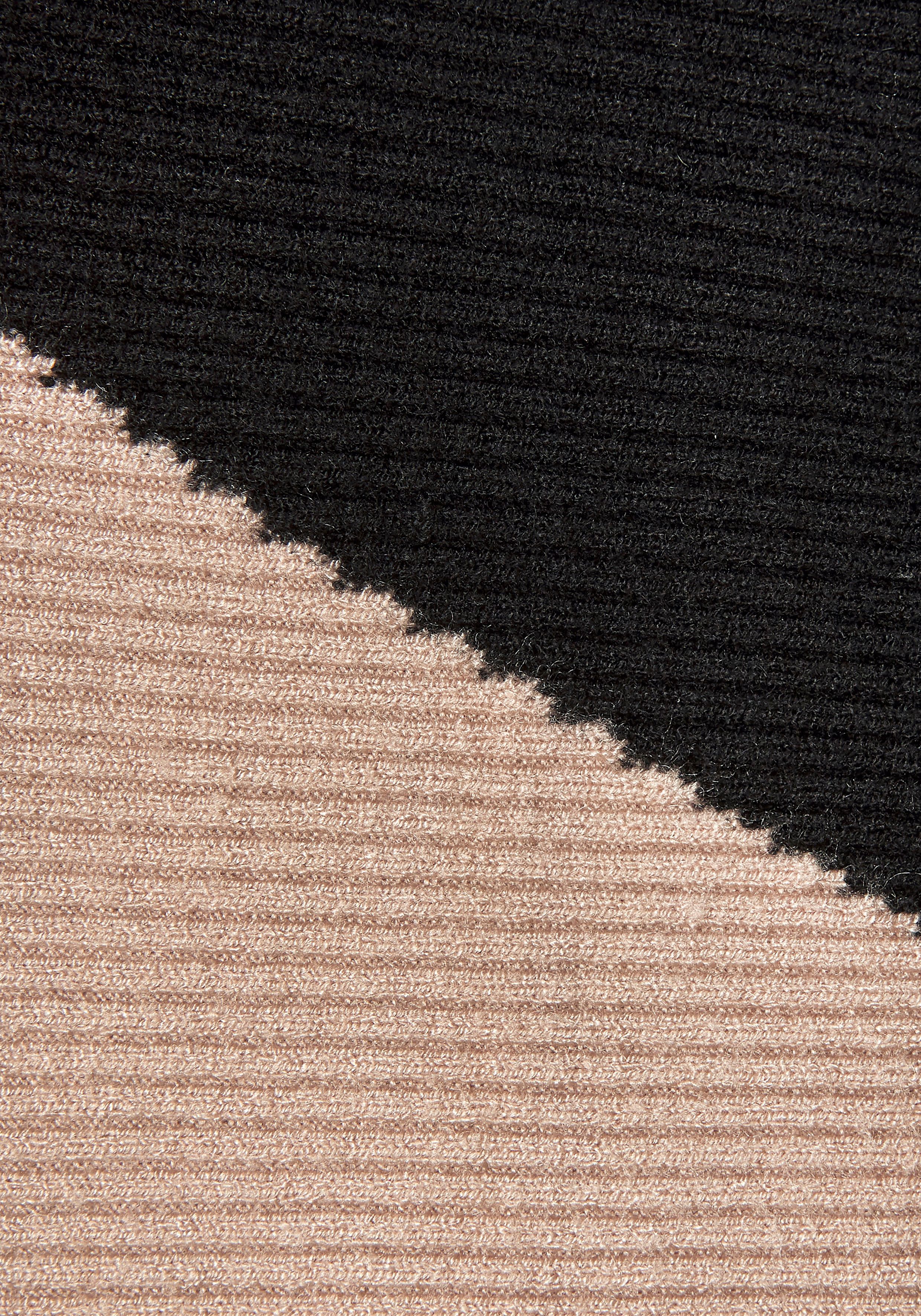 Lascana Gebreide trui met colorblock-look vleermuismouwen, modieus