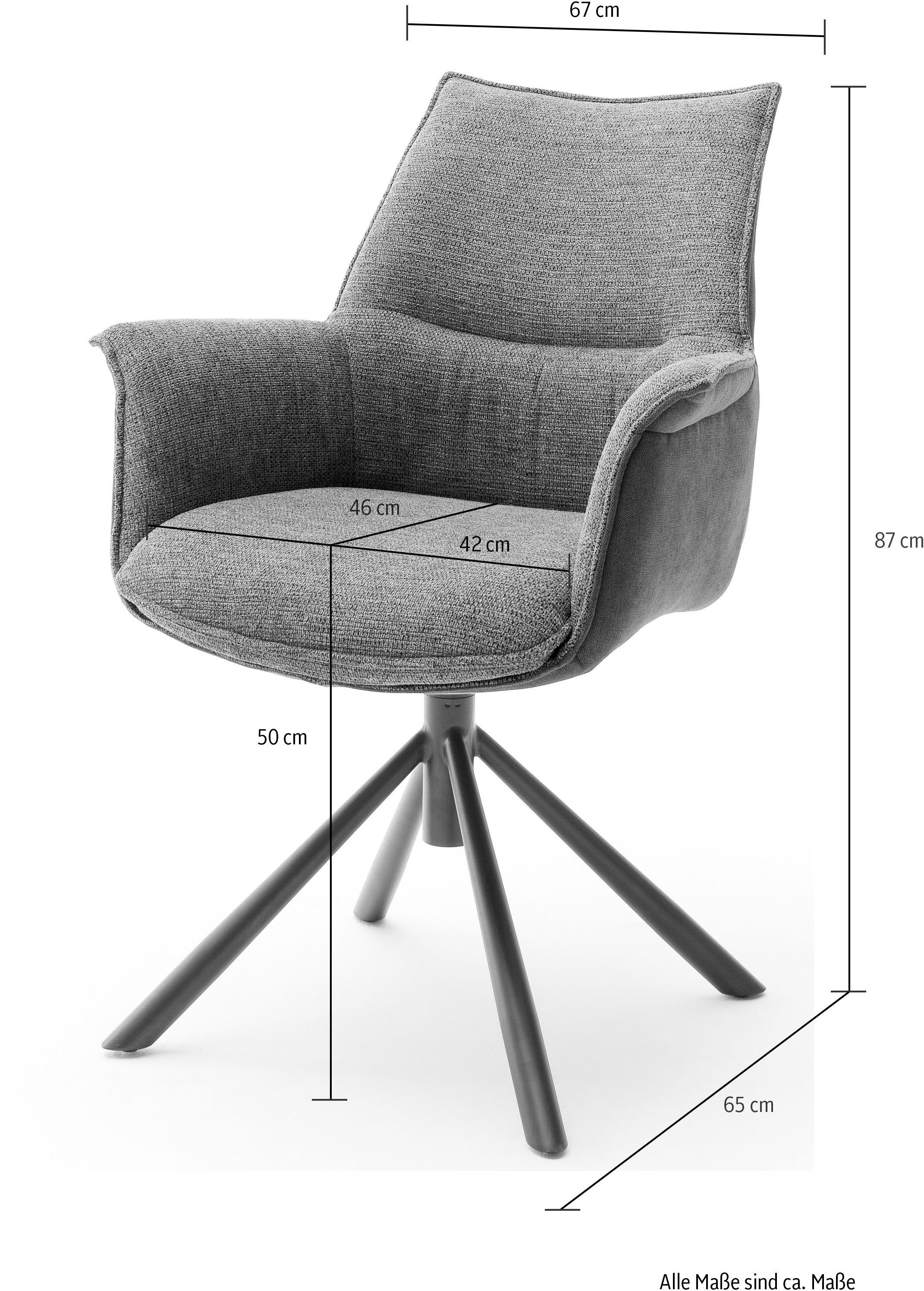 MCA furniture Eetkamerstoel Konya 2-delig set, 360° draaibaar, belastbaarheid 120 kg, zithoogte ca. 50 cm