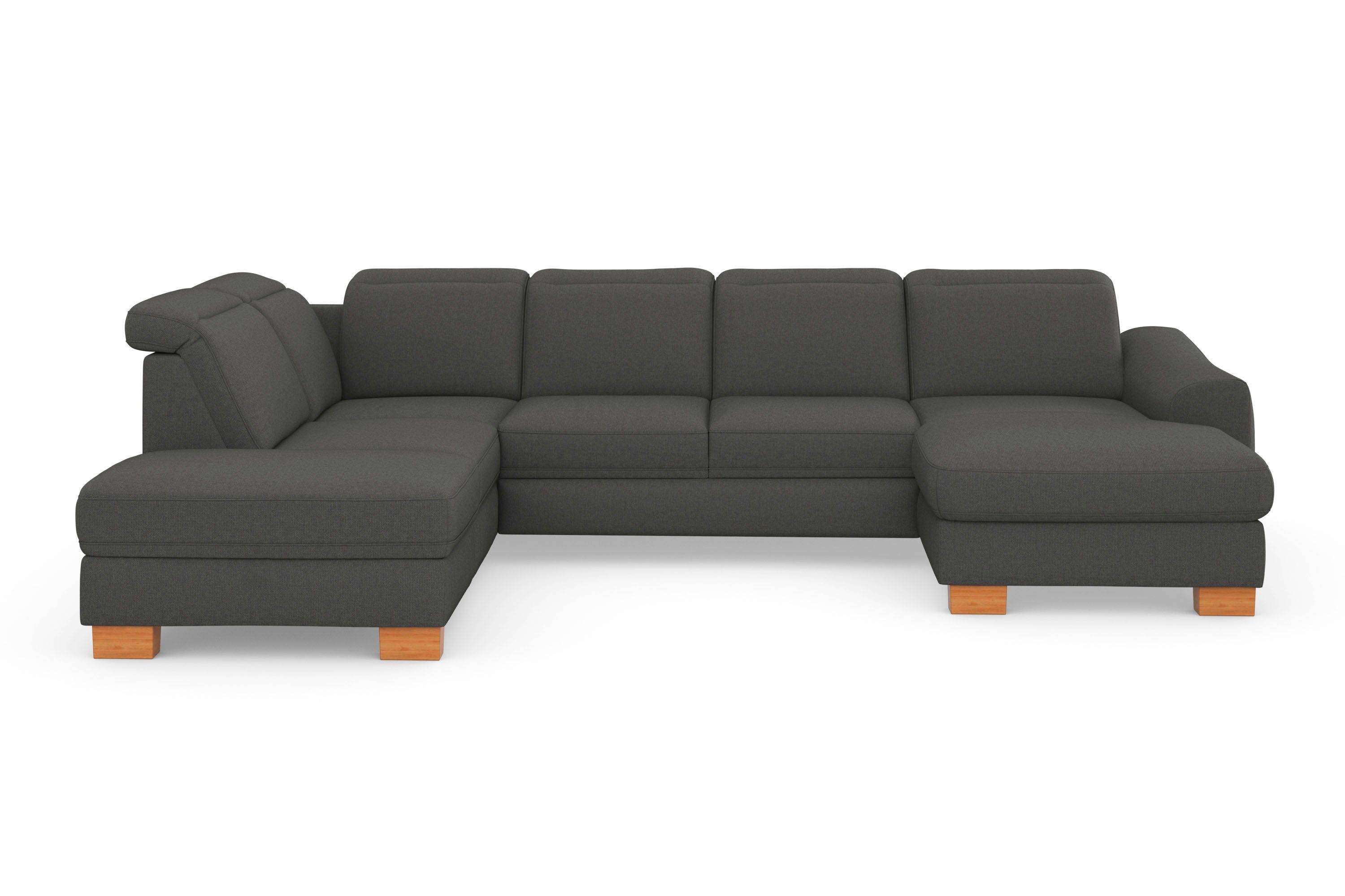 sit&more Zithoek Dundee U-vorm met binnenvering en massief houten poten, naar keuze met verstelbare hoofdsteun
