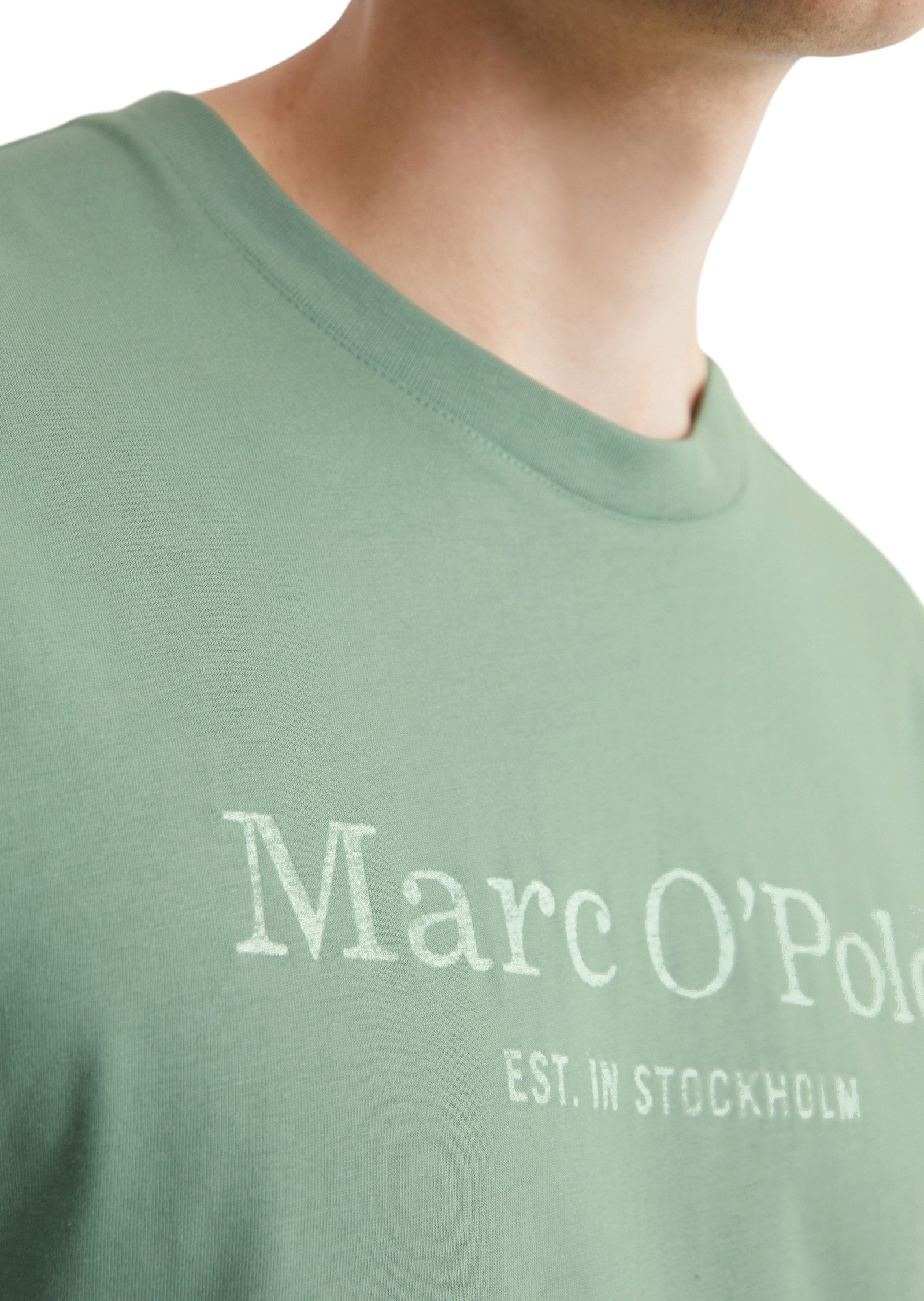 Marc O'Polo T-shirt met tonale label-print aan de voorkant