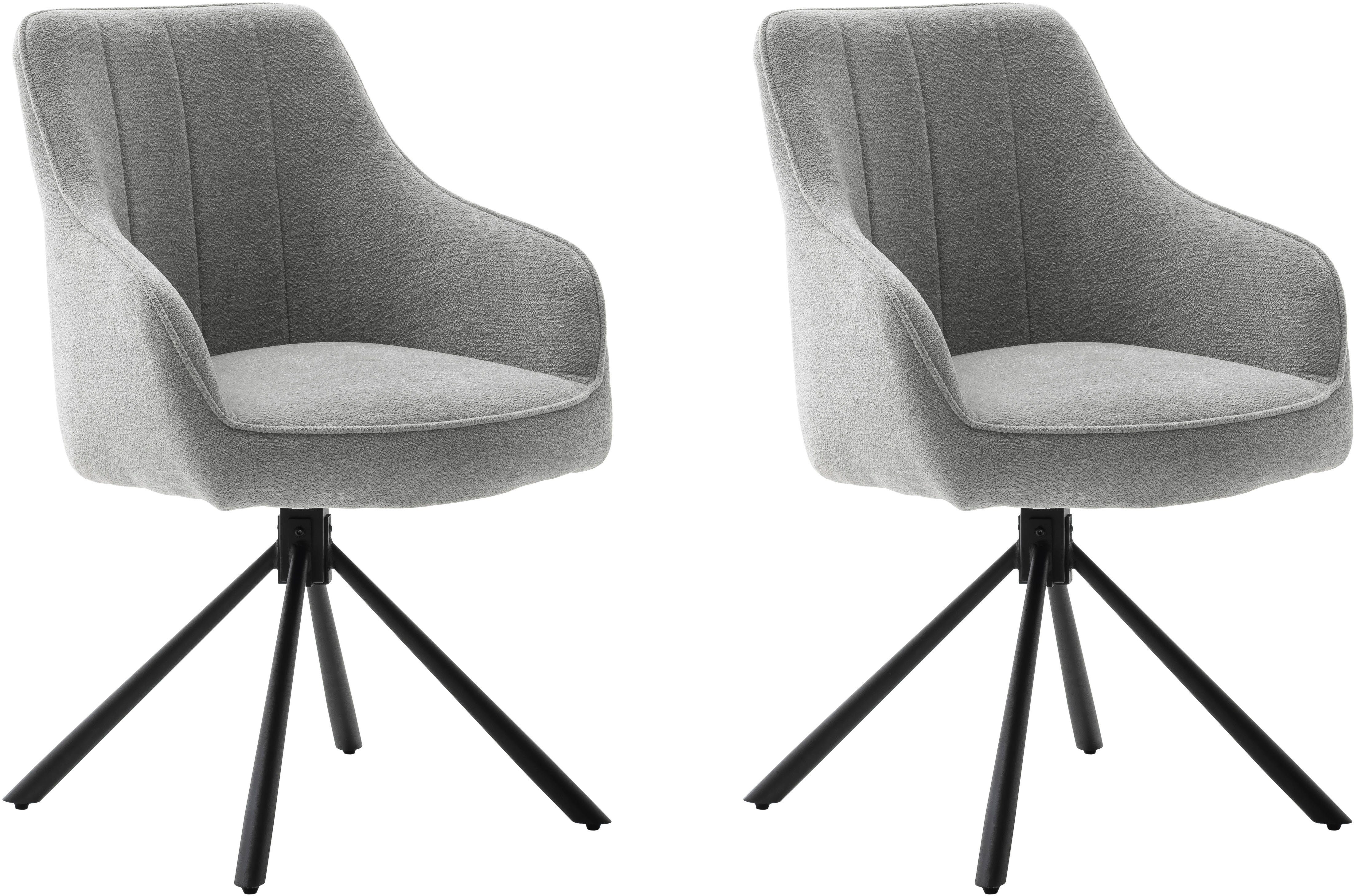 MCA furniture Eetkamerstoel KASAMA (2-pack), 180° draaibaar, belastbaarheid 120 kg, zithoogte ca. 51 cm
