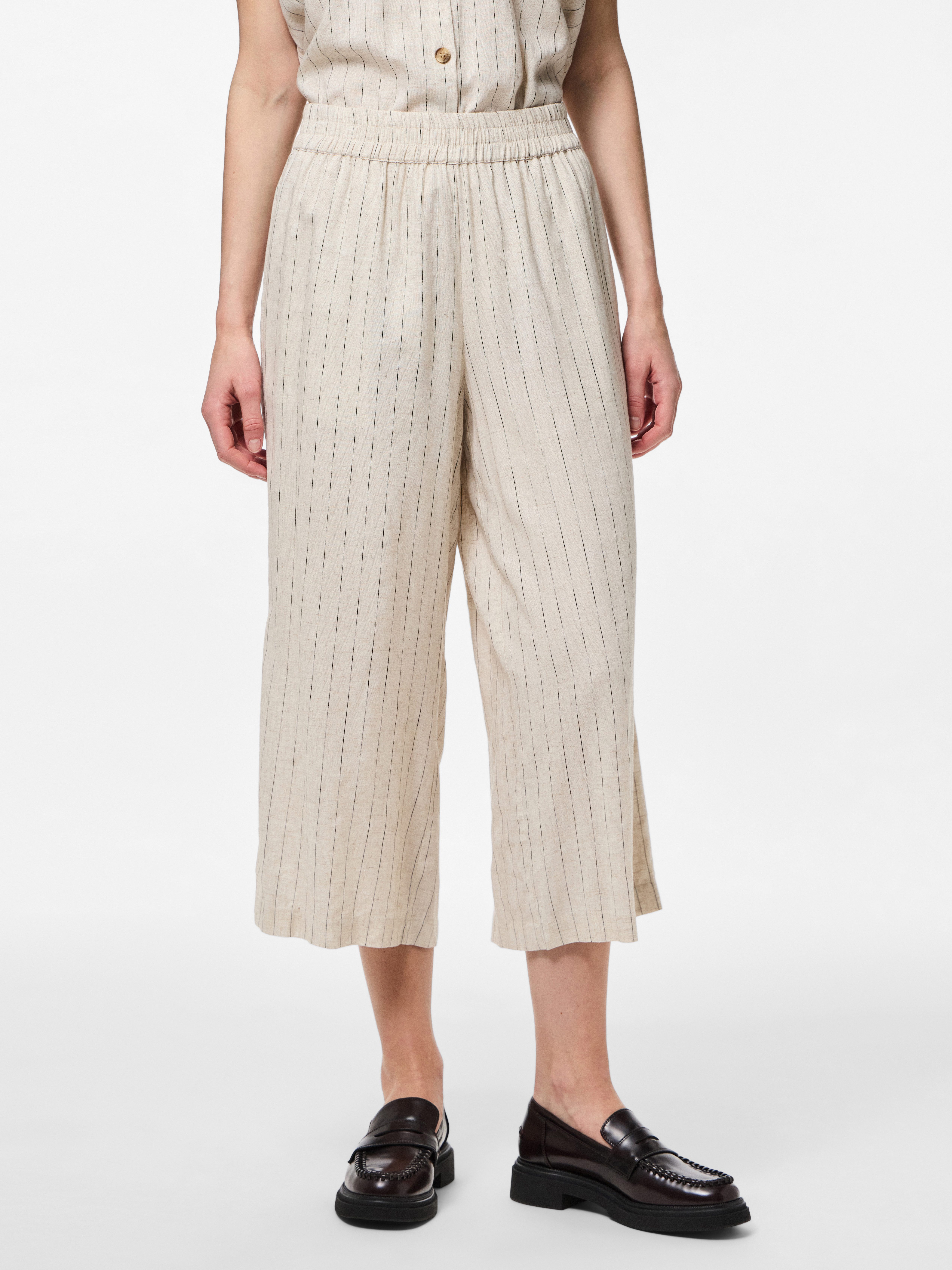pieces Comfortbroek PCPIA HW WIDE CULOTTE WVN NOOS dames broeken maat XL (42) beige