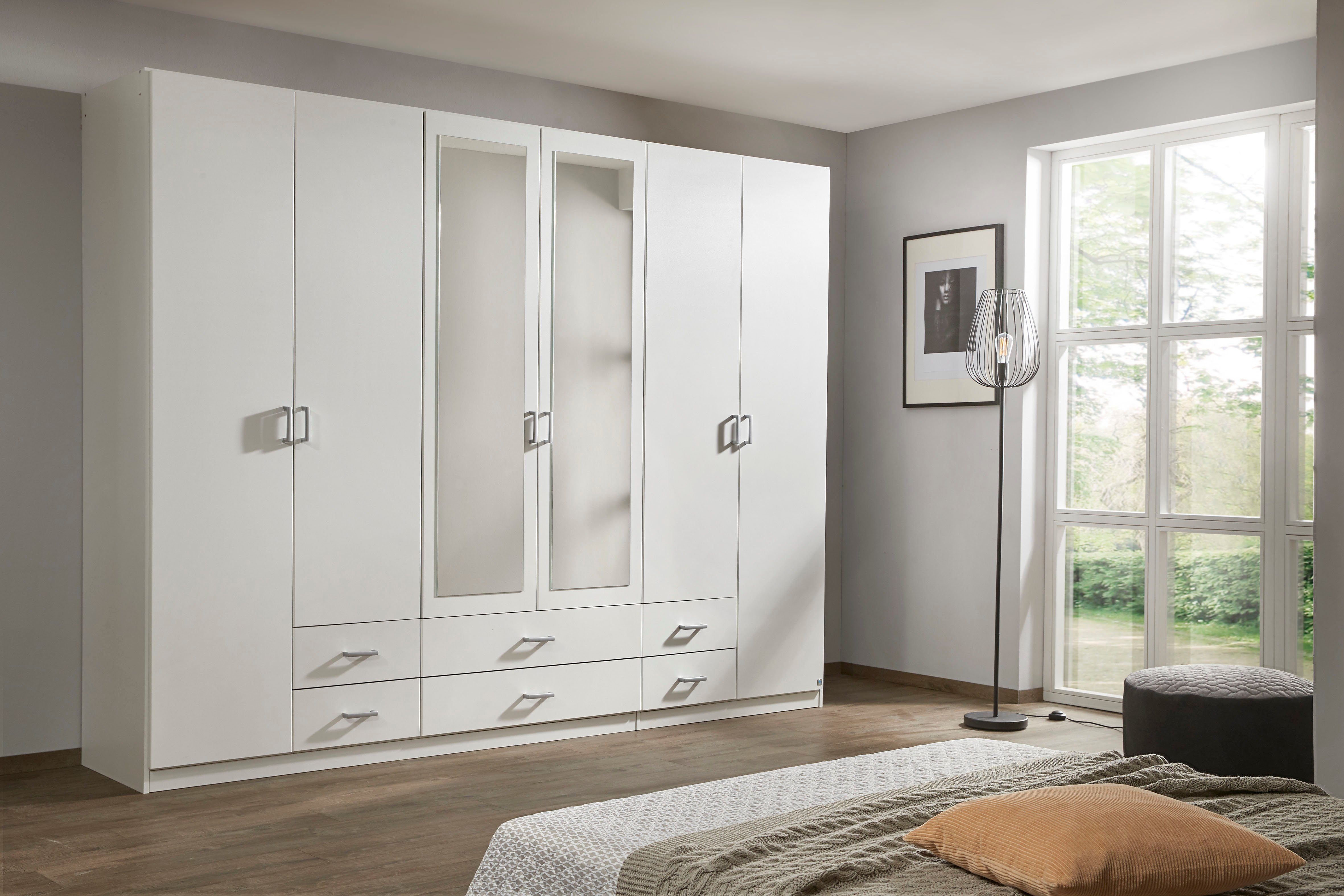 rauch Kledingkast Kast Garderobe Wasmand GAMMA in 3 Breedtes veel opbergruimte met 6 lades, met spiegel topseller made in germany