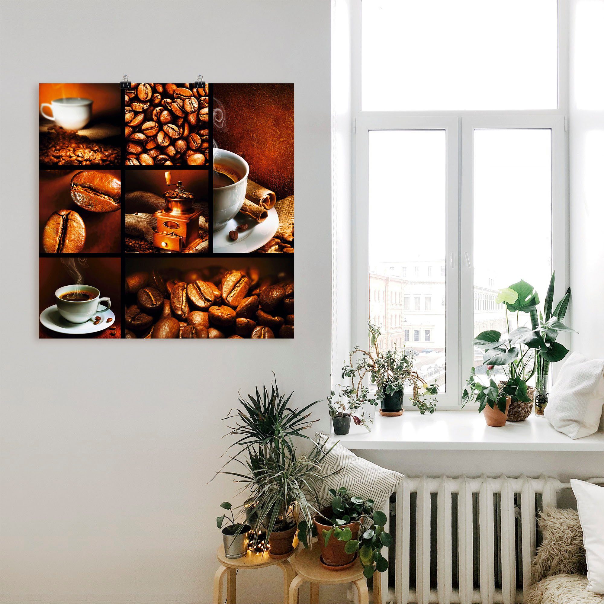 Artland Artprint Koffie collage als artprint op linnen, poster, muursticker in verschillende maten