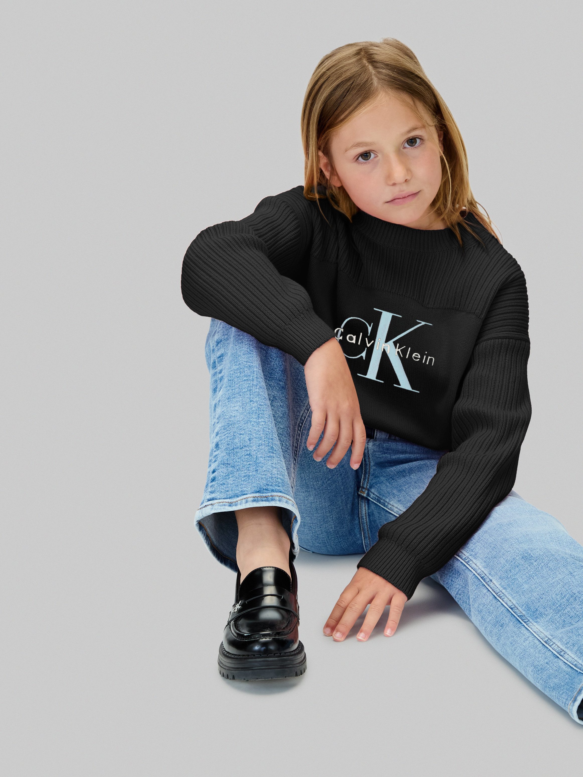 Calvin Klein Gebreide trui MONOLOGO CN SWEATER