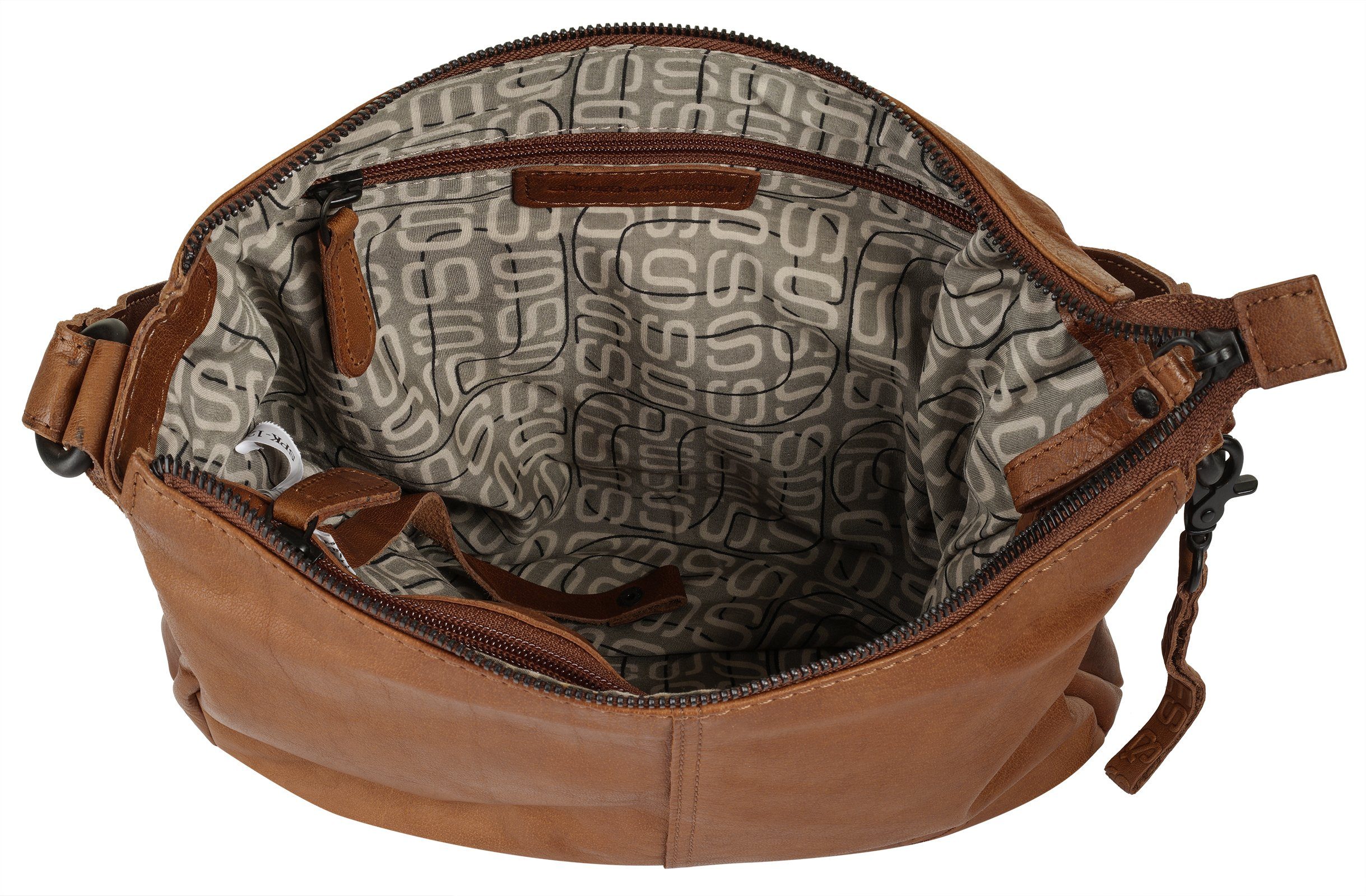 Spikes & Sparrow Schoudertas echt leder