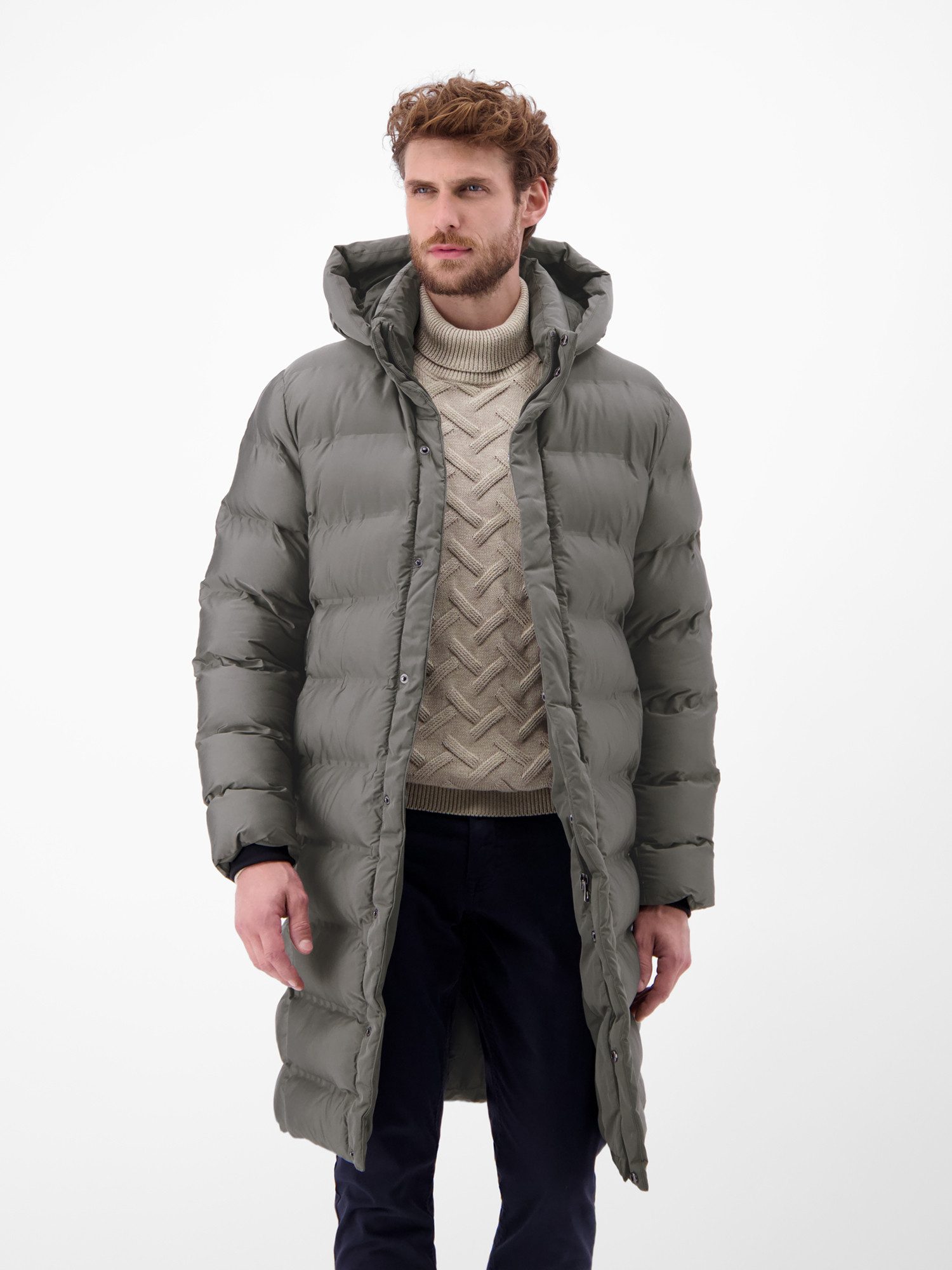 Lerros Winterjas LERROS Heren gewatteerde parka met afneembare capuchon
