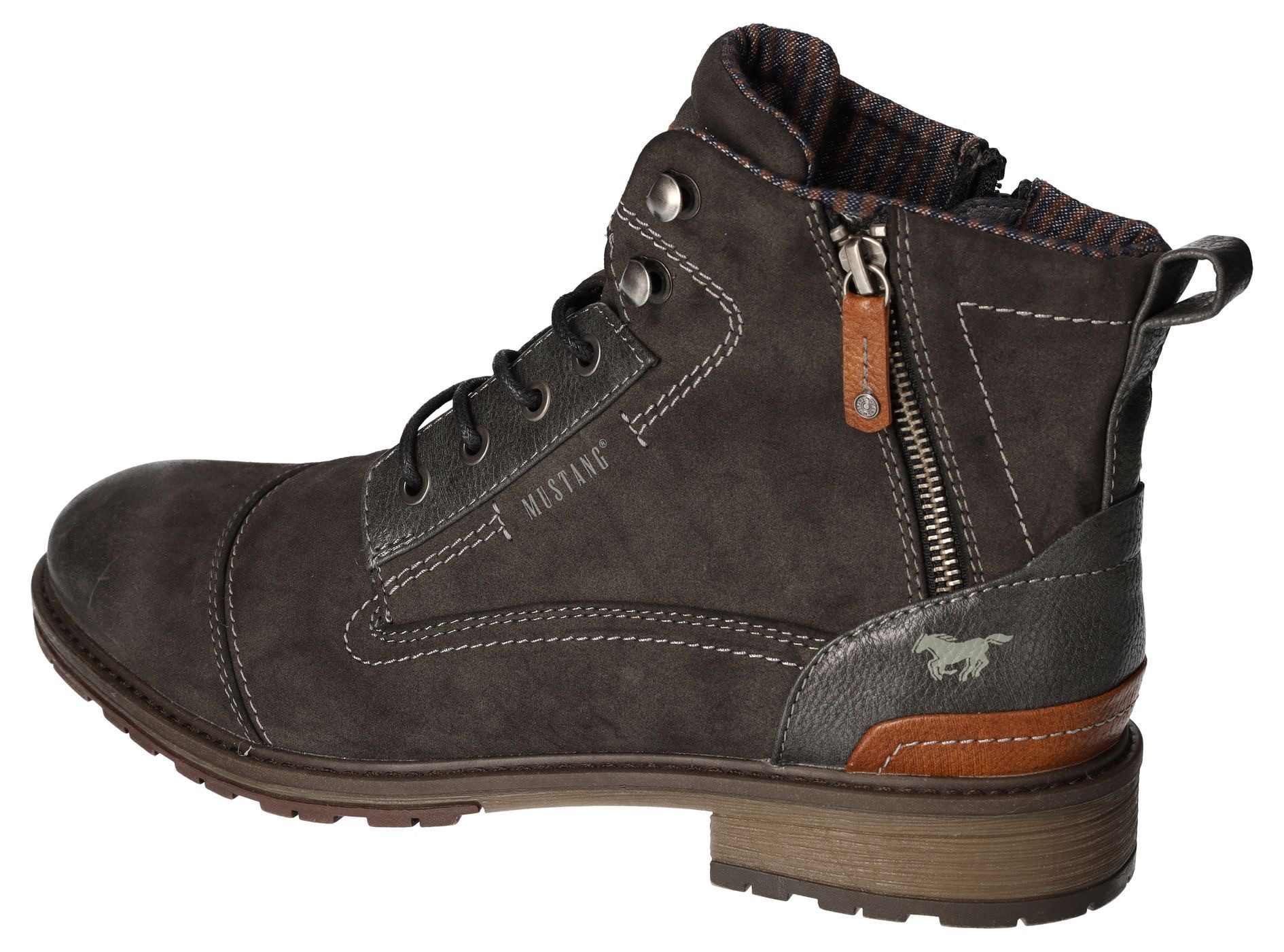 Mustang Shoes Veterschoenen Winterlaarzen, casual laarzen met stijlvolle logoprint op de tong