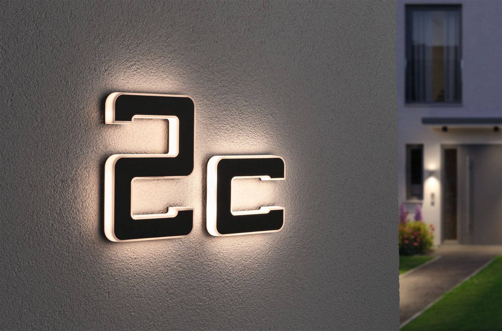 Paulmann Led-wandlamp voor buiten Solar Huisnummer LED-module, huisnummers, letters kiesbaar, accu verwisselbaar (1 stuk)