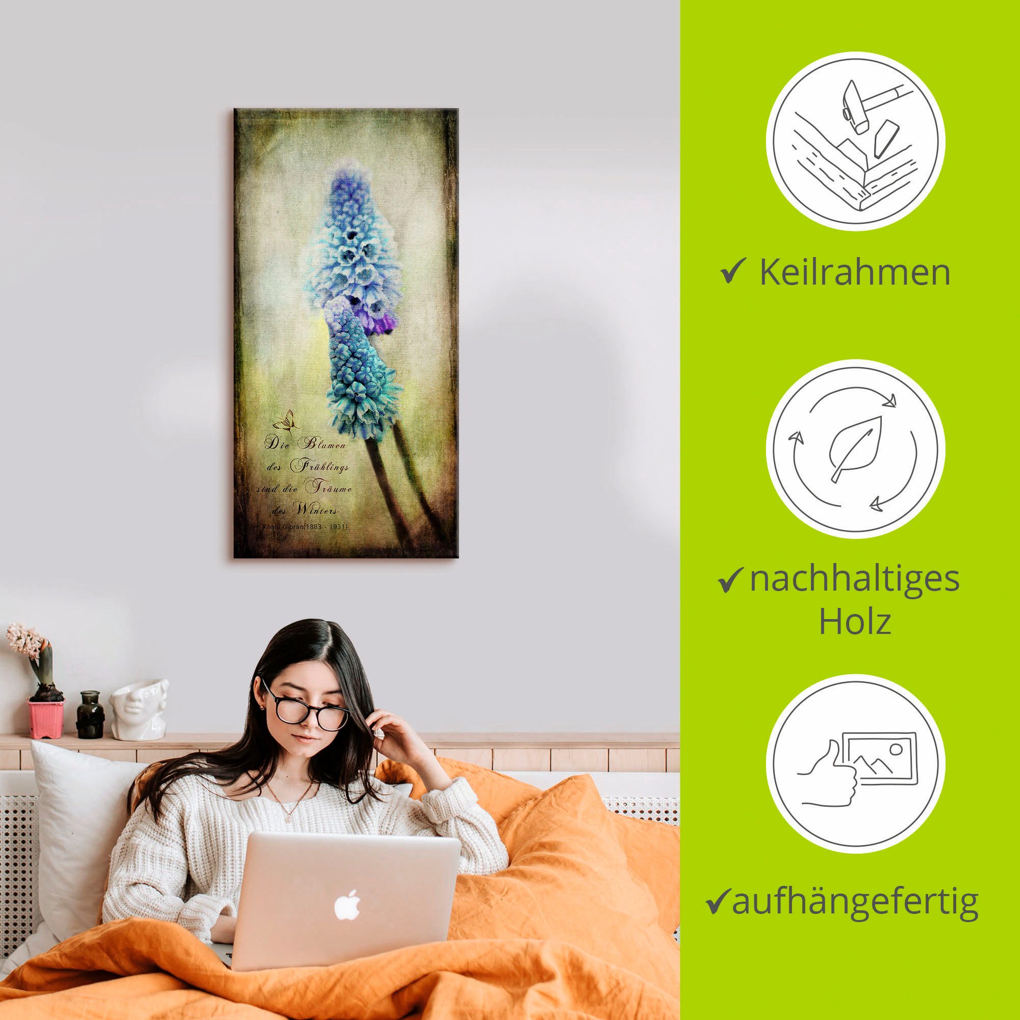 Artland Artprint op linnen De lente komt gespannen op een spieraam