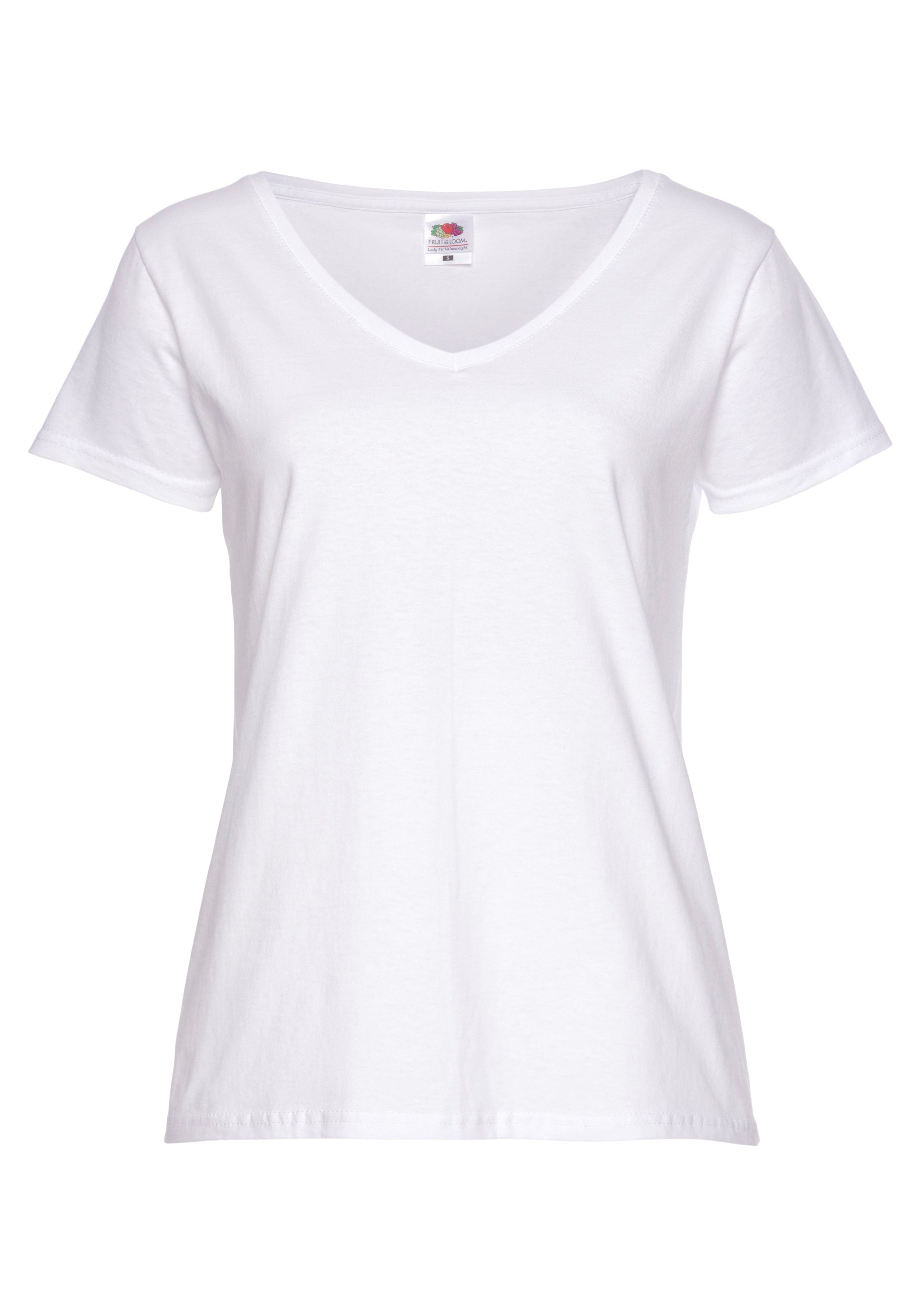 Fruit of the Loom Shirt met V-hals Lady-Fit Valueweight V-hals (2-delig, Set van 2)
