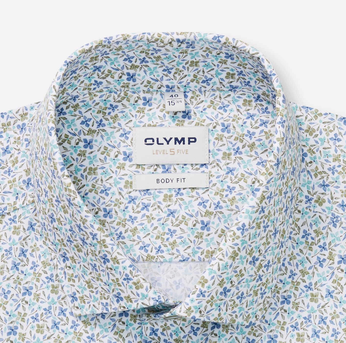 OLYMP Overhemd met korte mouwen Level 5 gebloemde all-over print