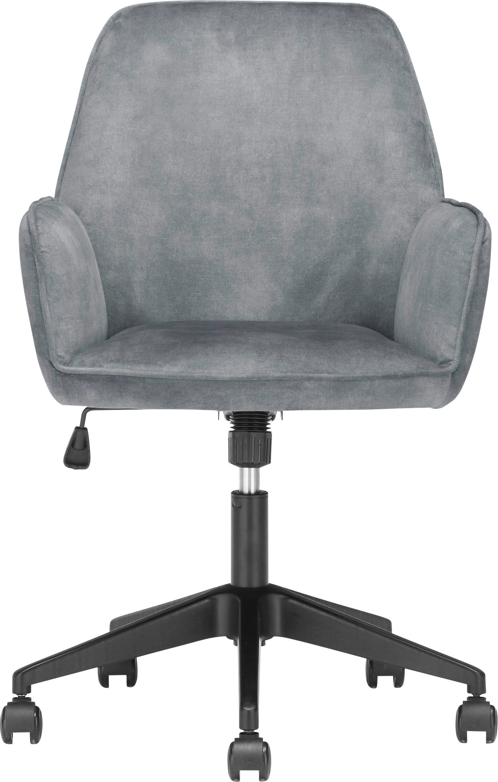MCA furniture Bureaustoel O-Ottawa Fluweel, bureaustoel met traploos instelbare comfortabele zithoogte bureaustoelen grijs