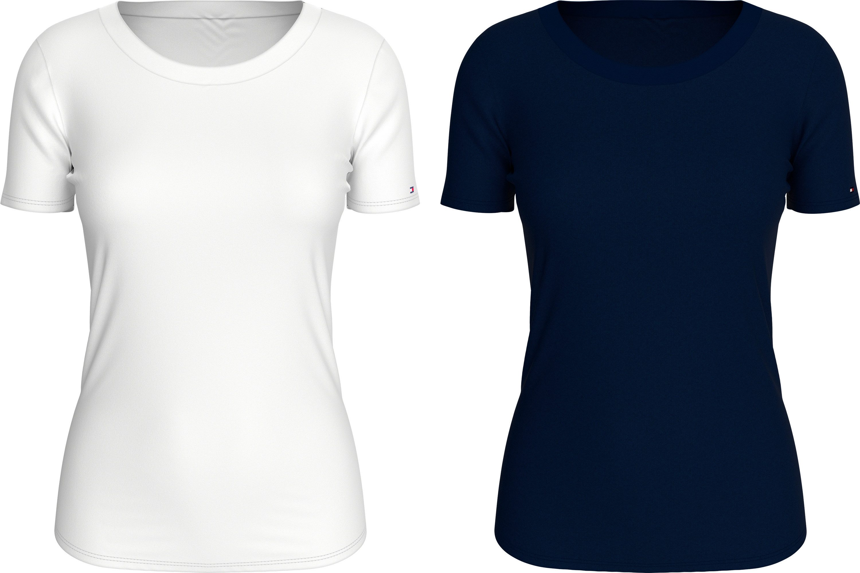 Tommy Hilfiger Underwear T-shirt met geborduurd logo (set 2-delig 2 stuks)