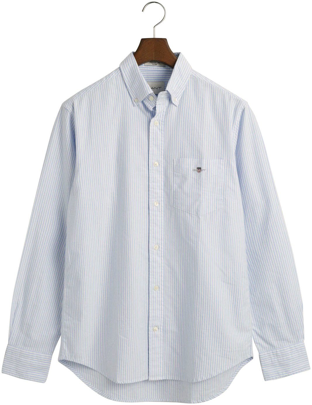 Gant Overhemd met lange mouwen Regular fit Oxford overhemd gestructureerd duurzaam dikker gestreept