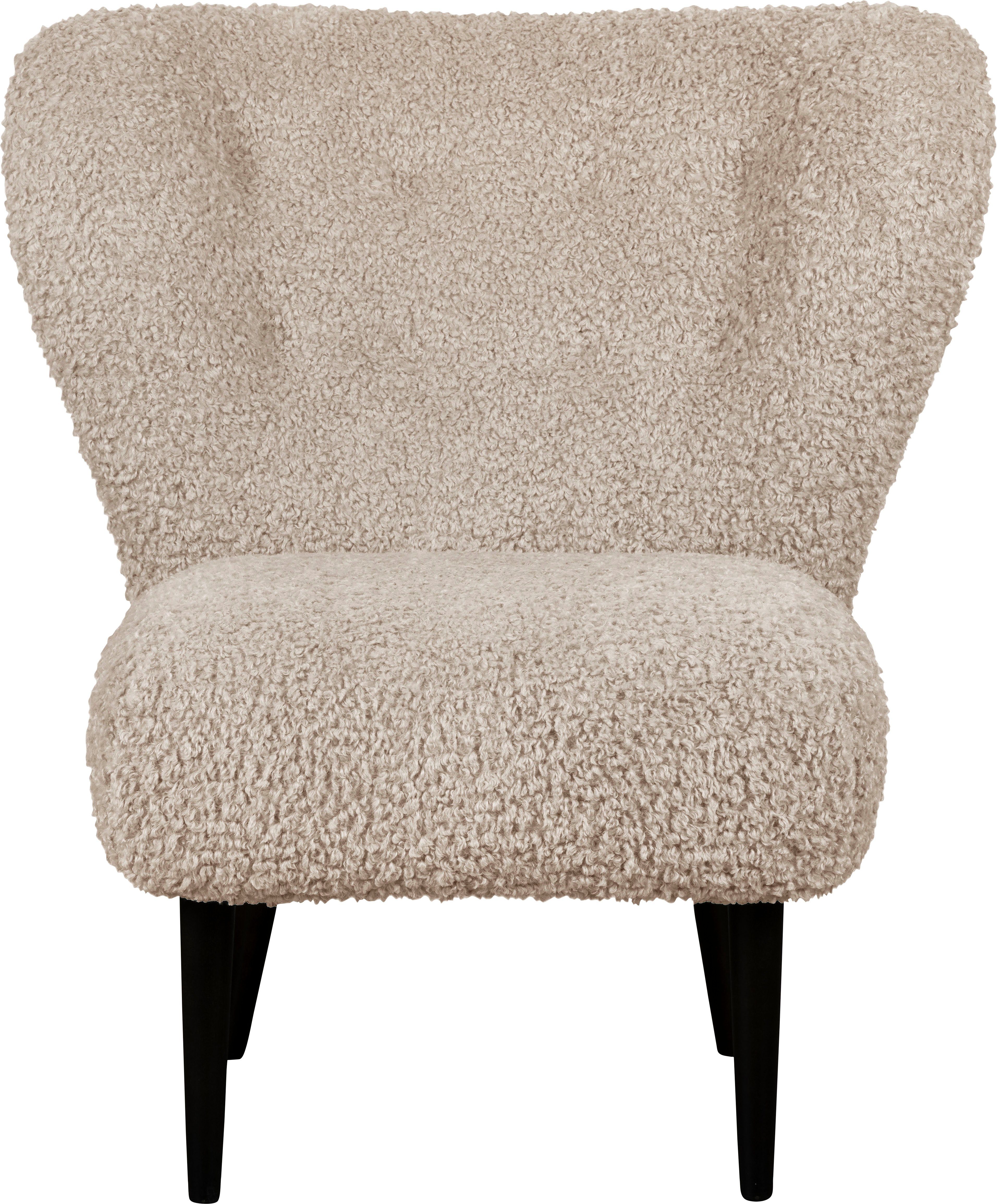 LeGer Home by Lena Gercke Fauteuil Dinah Knoopdetails op de achterkant, naar keuze met of zonder poef/voetenbank