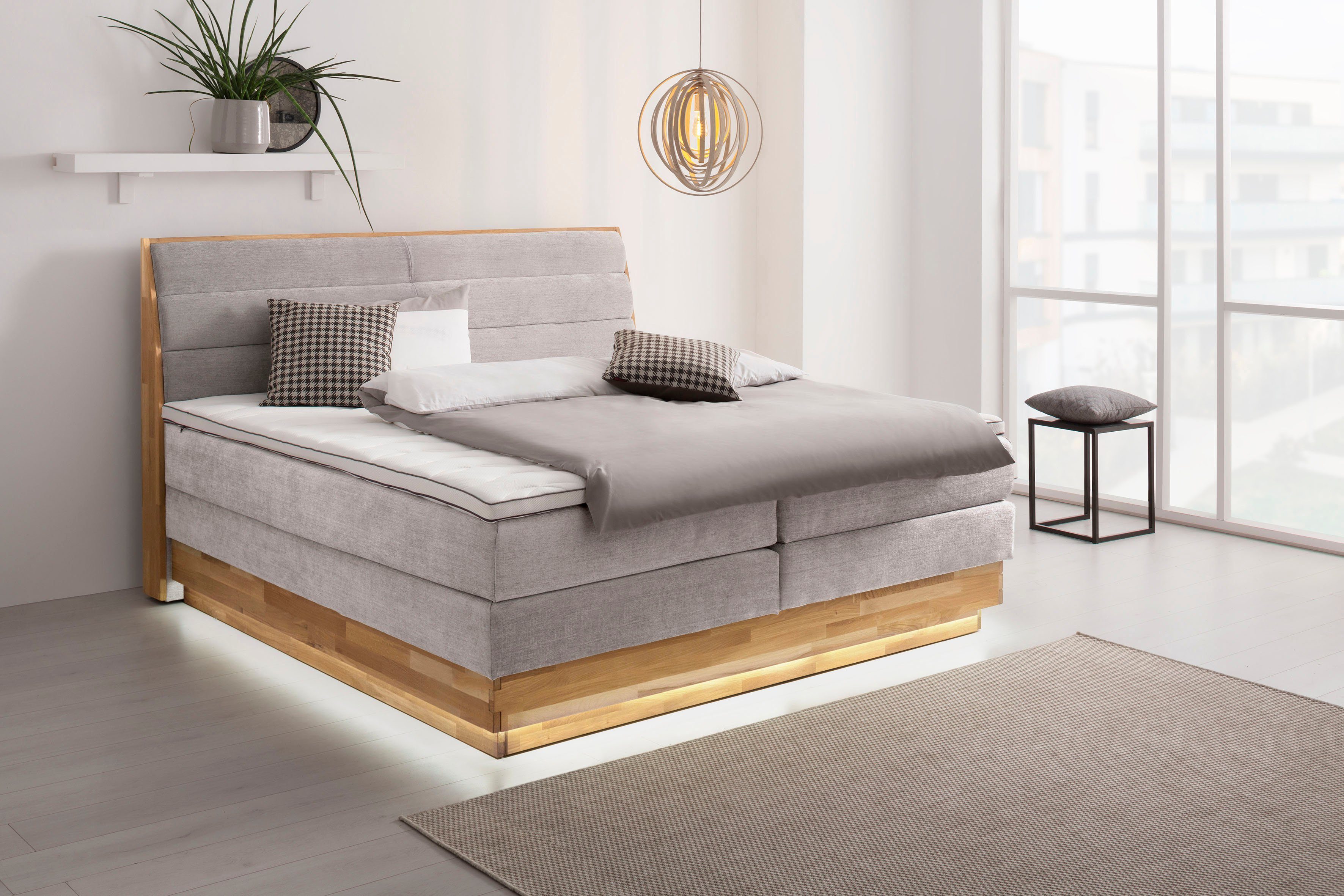 OTTO products Boxspring Ledverlichting, met gecertificeerde, gerecyclede overtrekstoffen